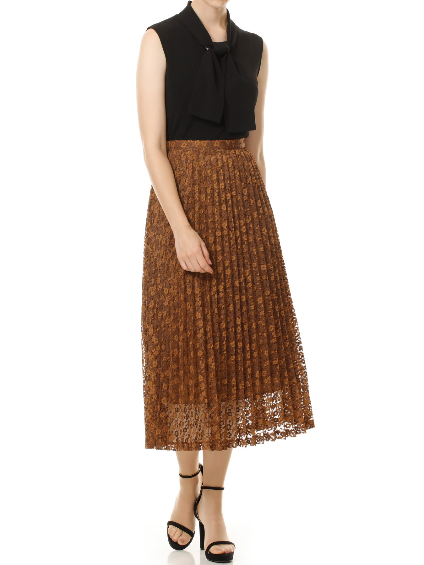 フラワー刺繍プリーツロングスカート|公式通販｜m-i-d e-shopping