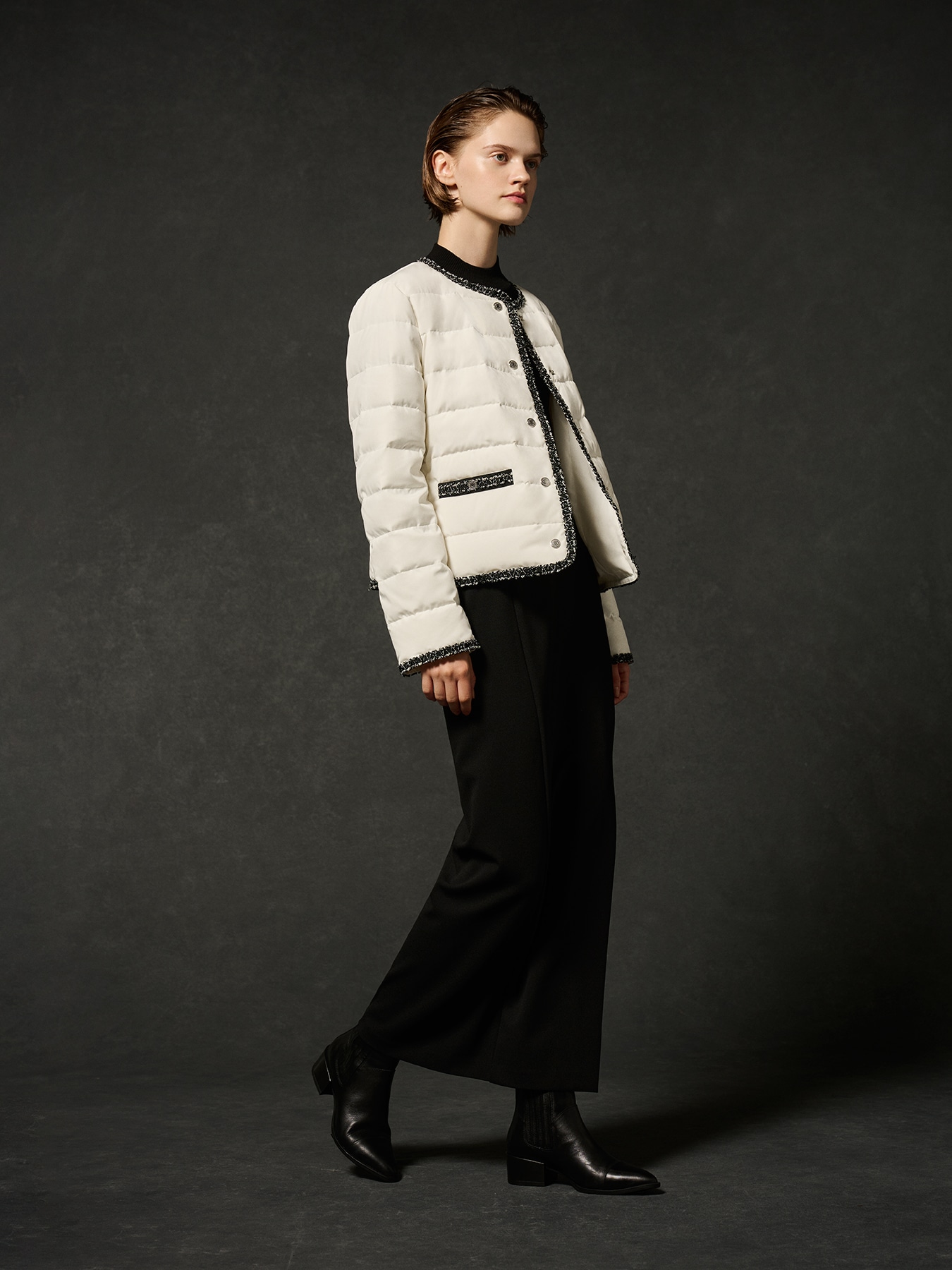 ブレードデザインショートダウンコート