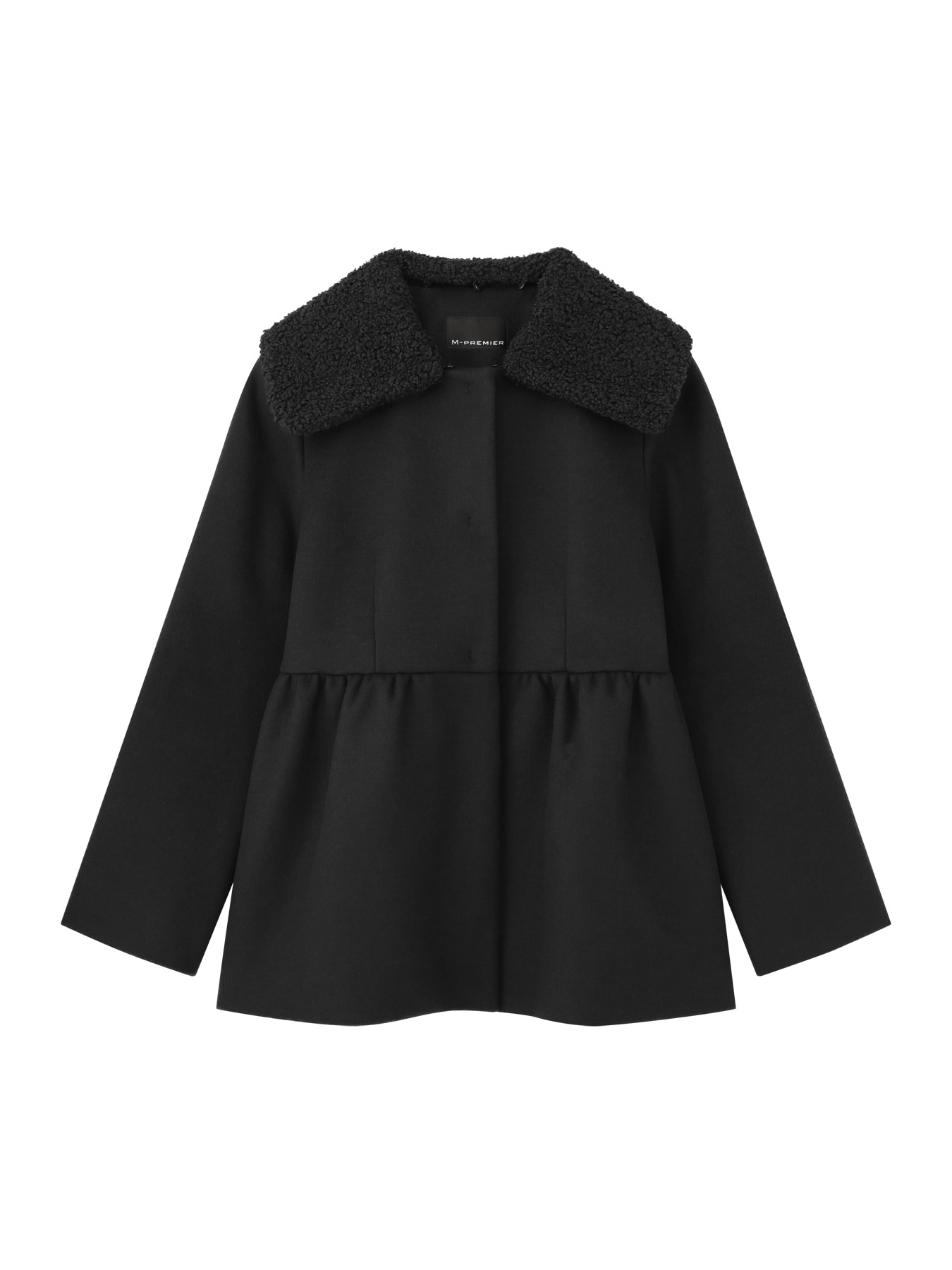 ボアカラーペプラムコート