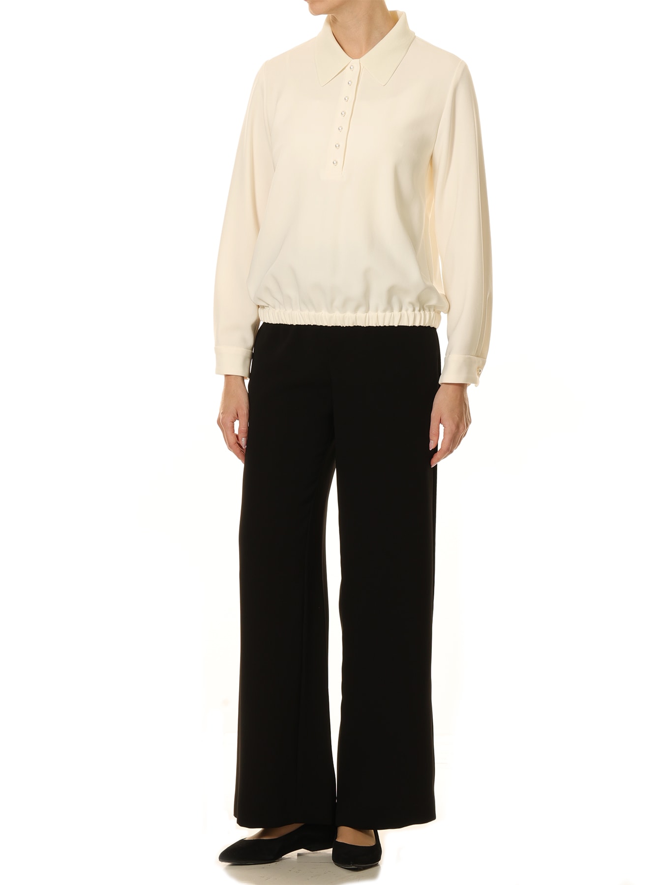 ソアパールコンパクトプルオンワイドパンツ