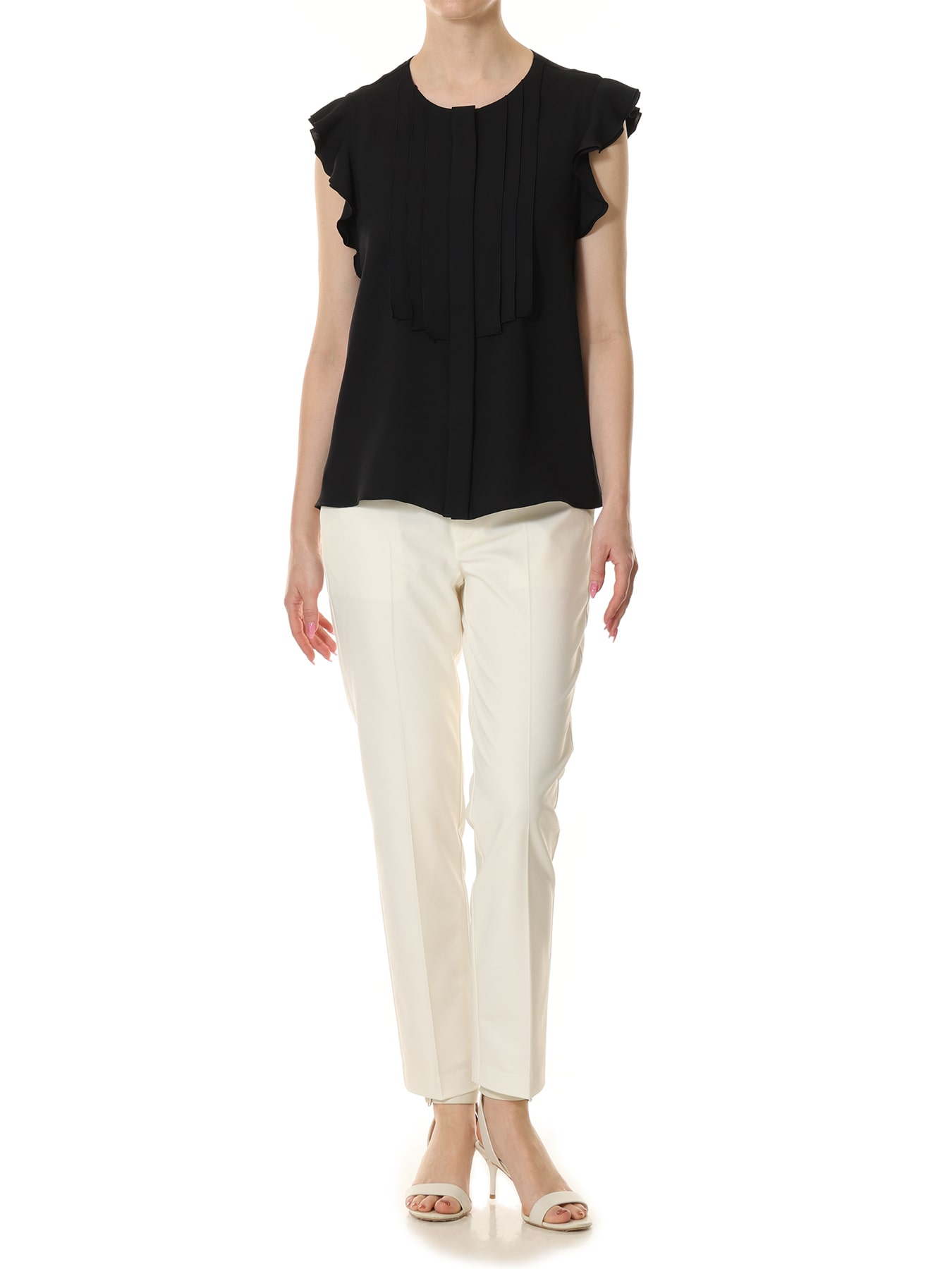 ストレッチツイルセンタープレステーパードパンツ