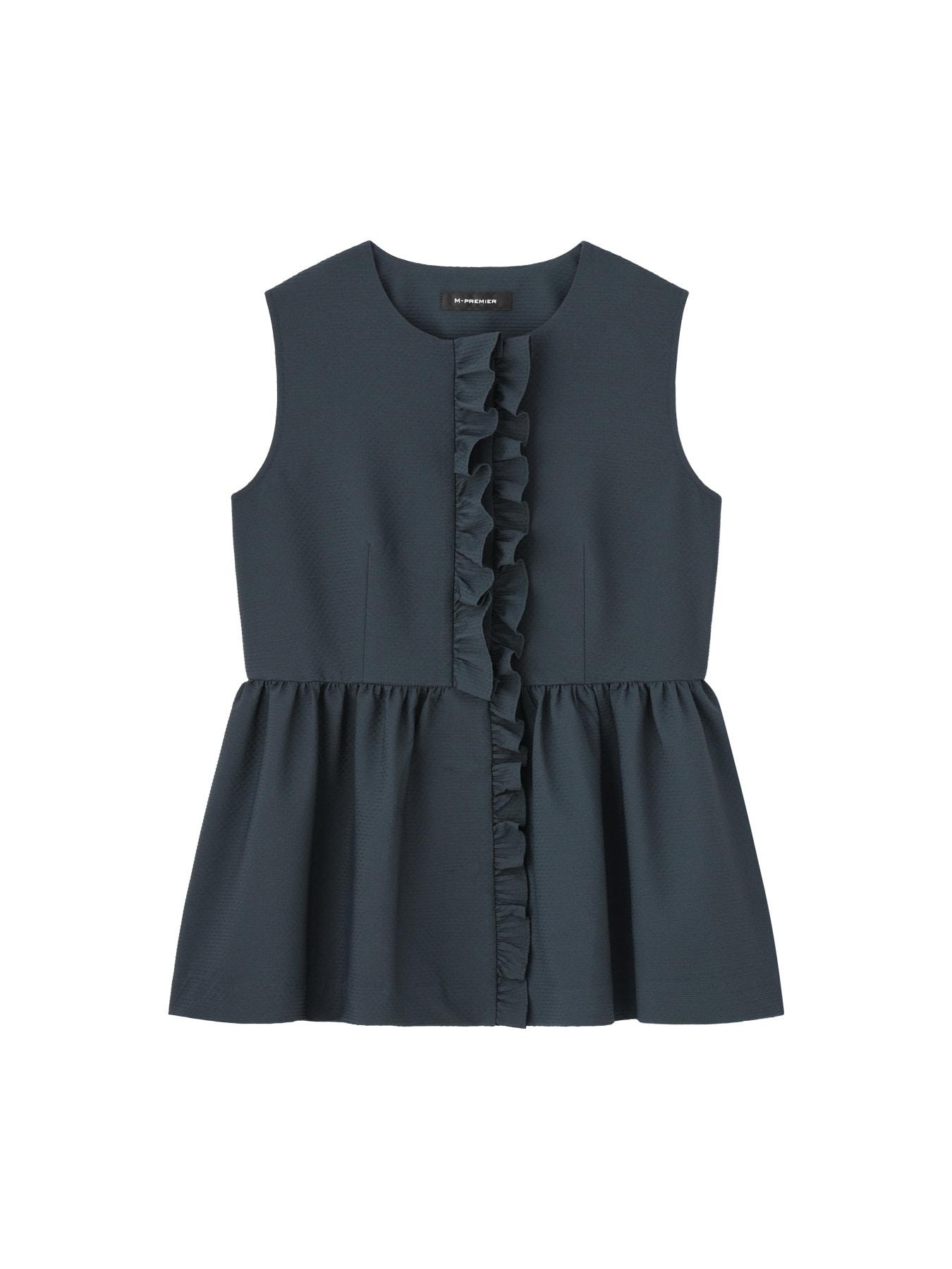 ストレッチドビーフリルペプラムブラウス