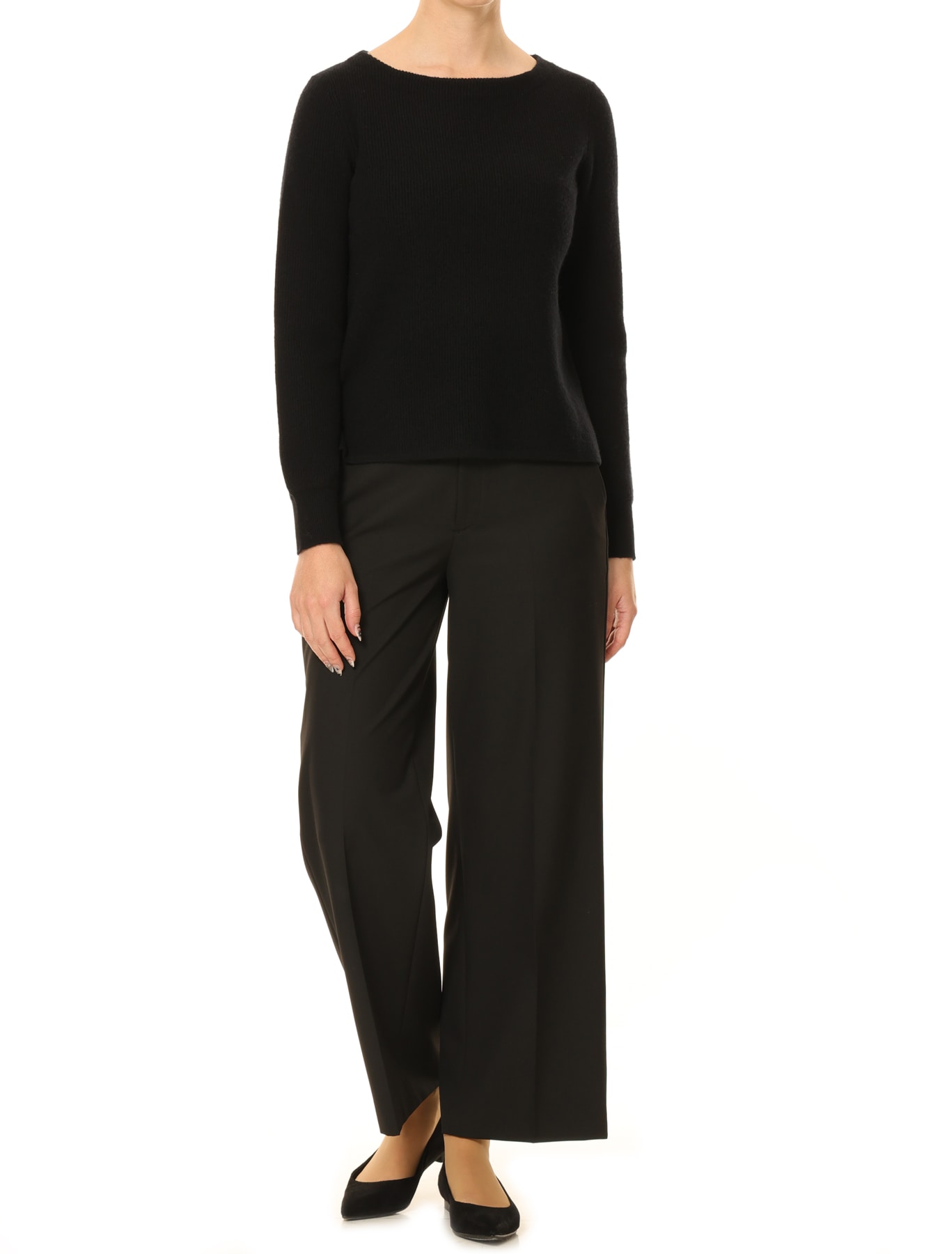 ウールカシミヤボートネックニットプルオーバー