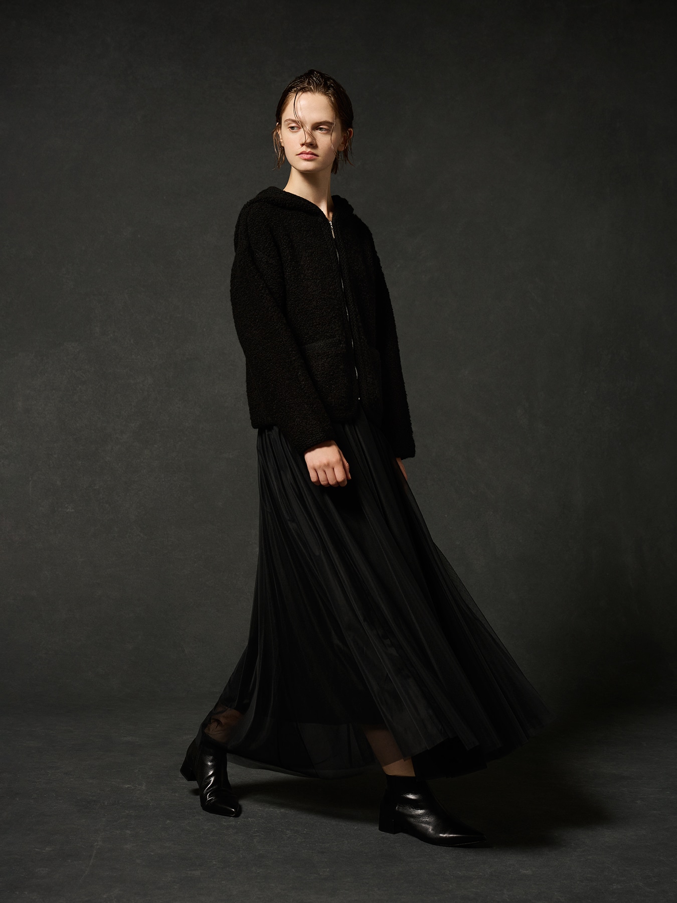 ローゲージニットパーカー