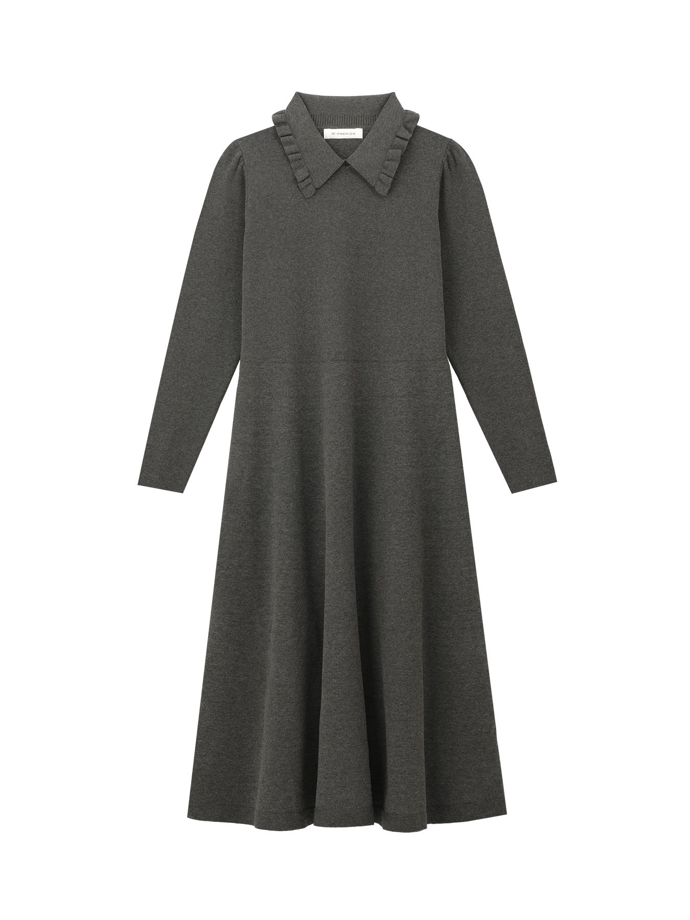 フリルカラーニットワンピース