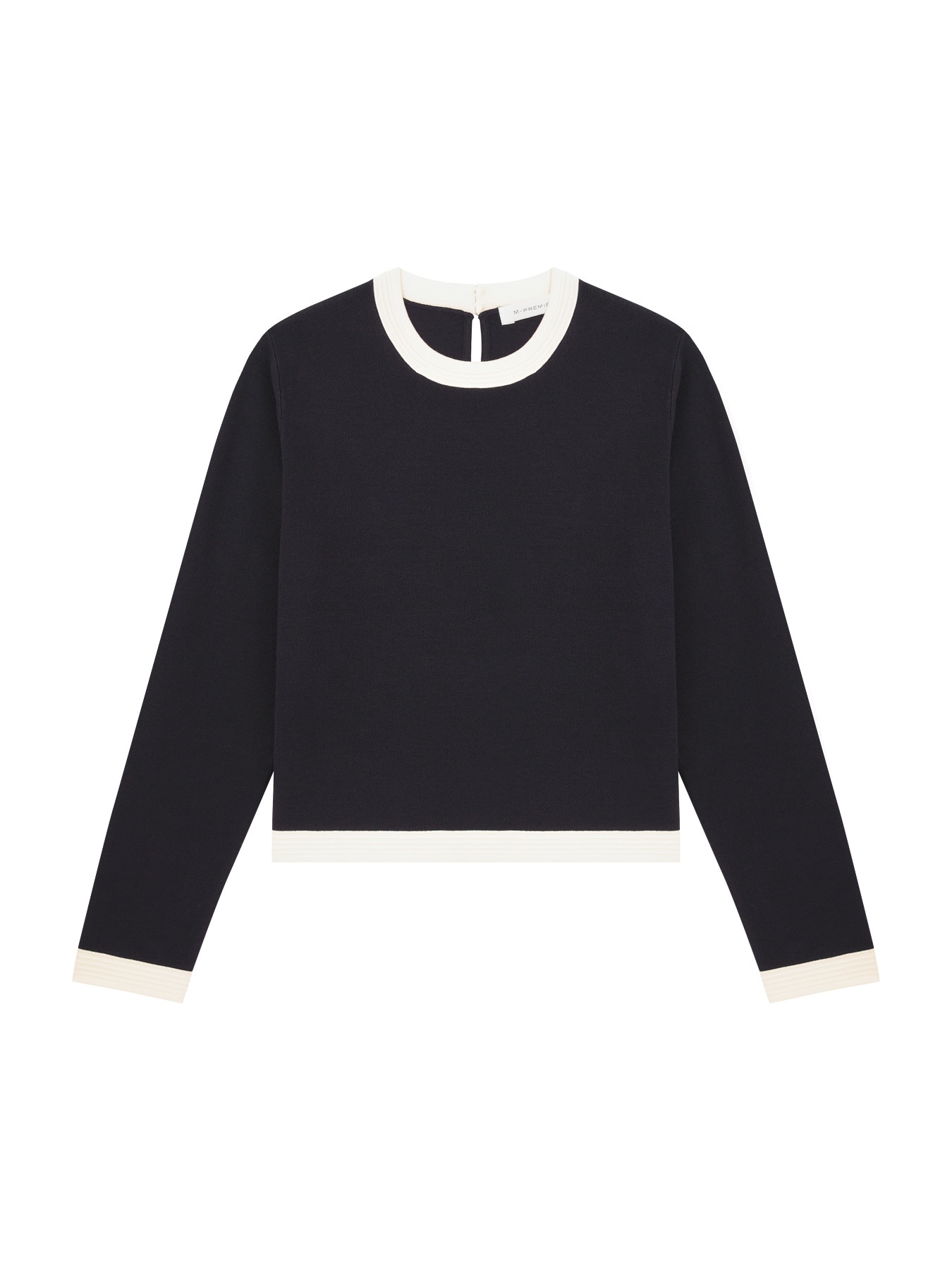 バイカラーニットプルオーバー