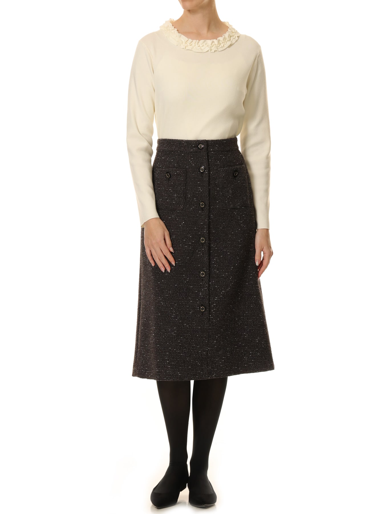 フリルニットプルオーバー