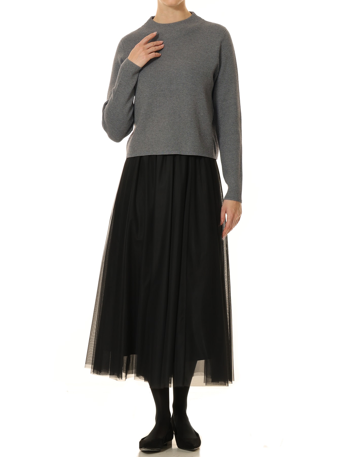 ボトルネックニットプルオーバー