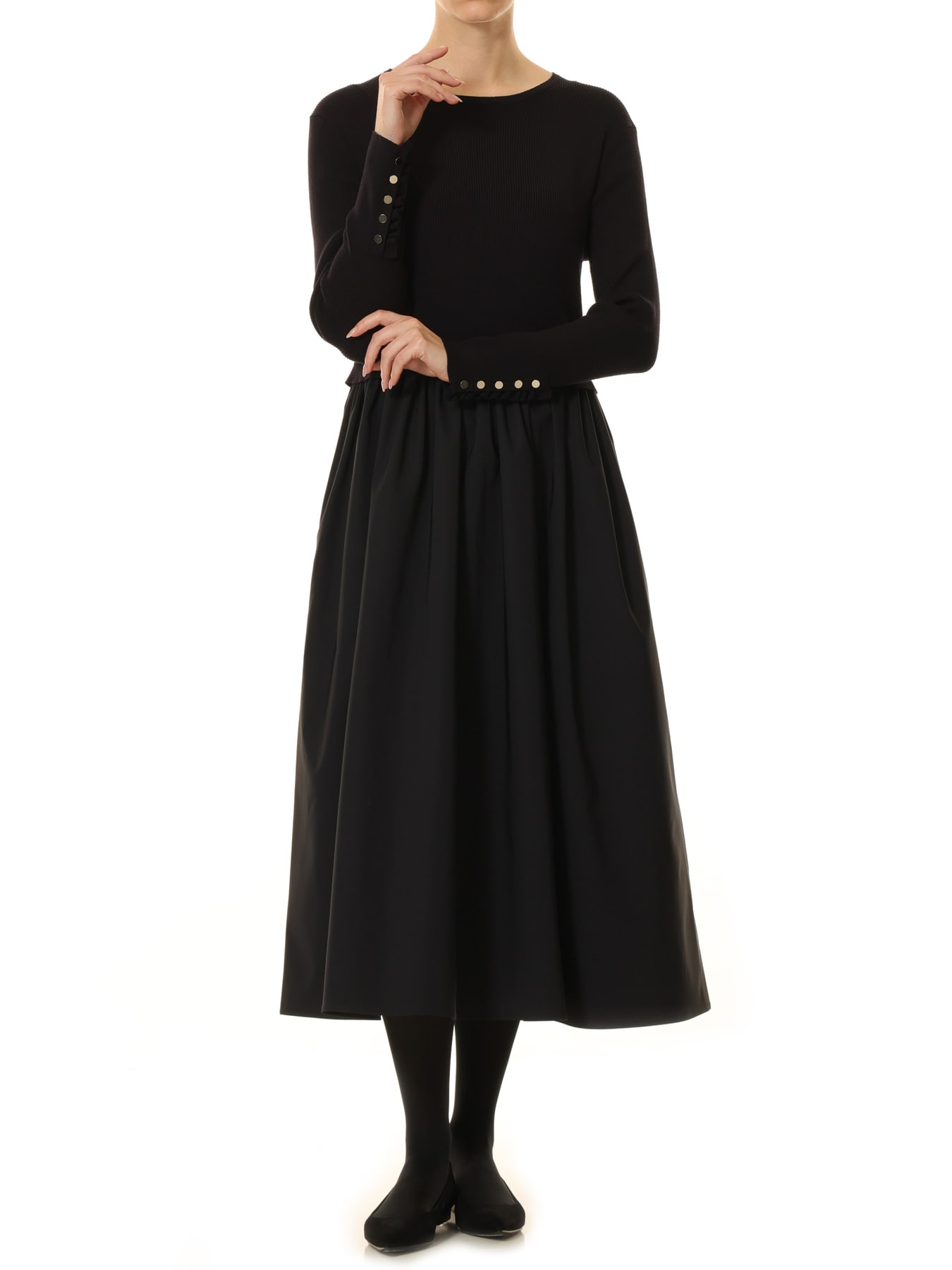 リブニットドッキングワンピース