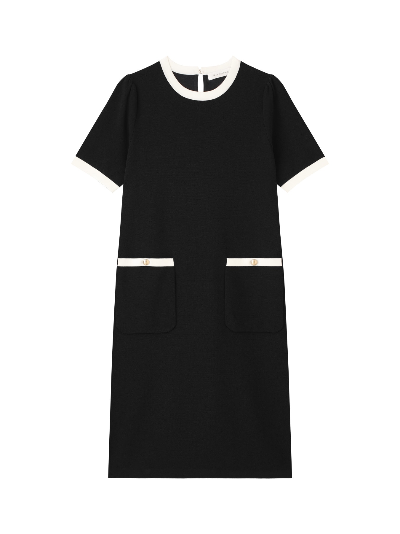 バイカラーニットワンピース