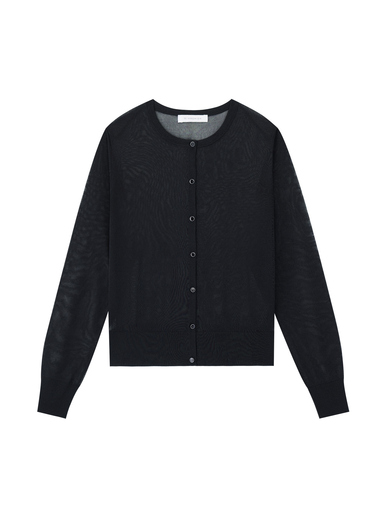 クルーネックシアーニットカーディガン