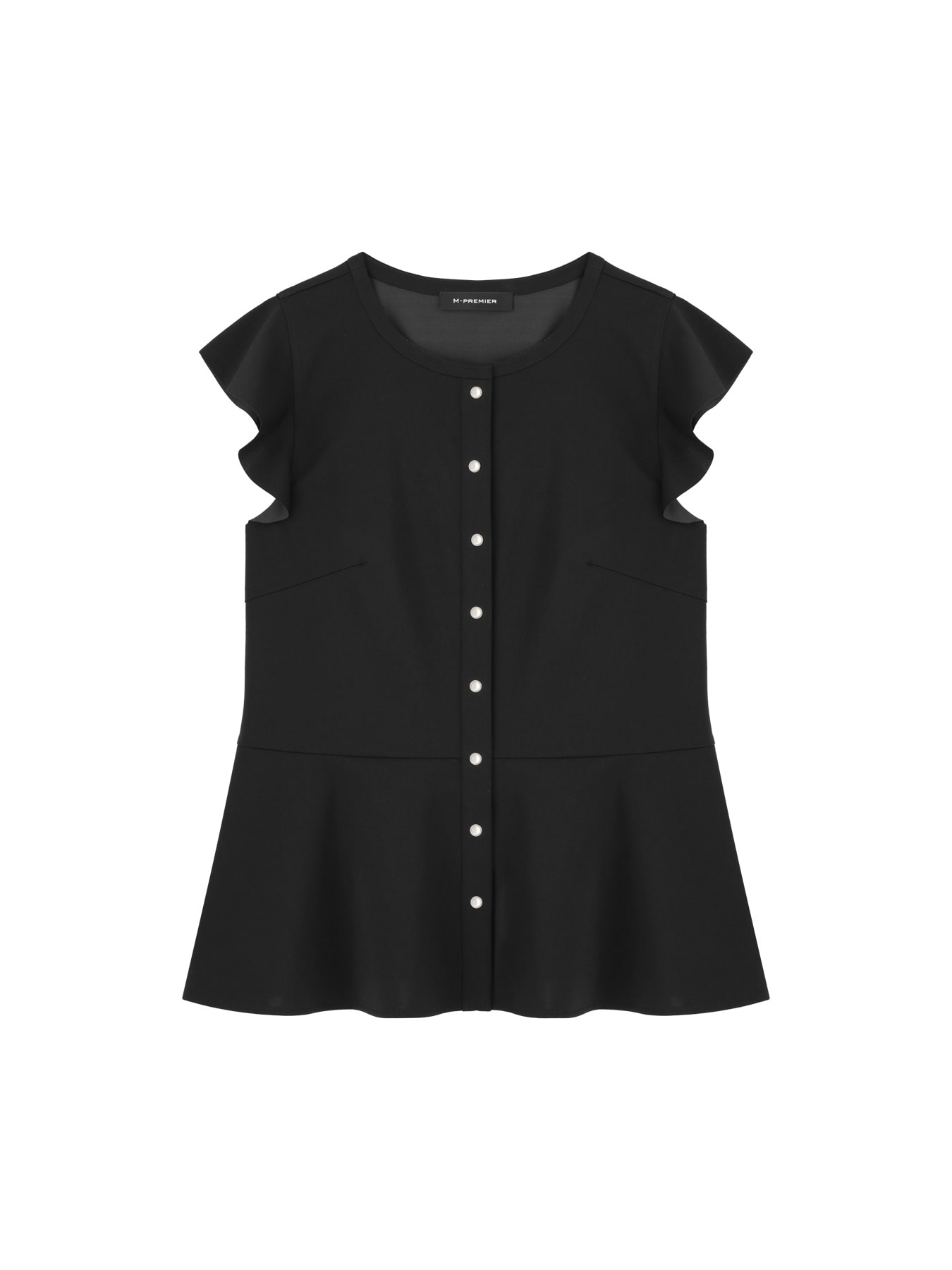 フリルスリーブペプラムカットソー