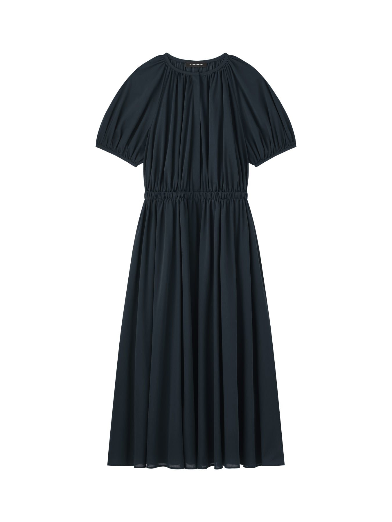 シアーパフスリーブギャザーワンピース