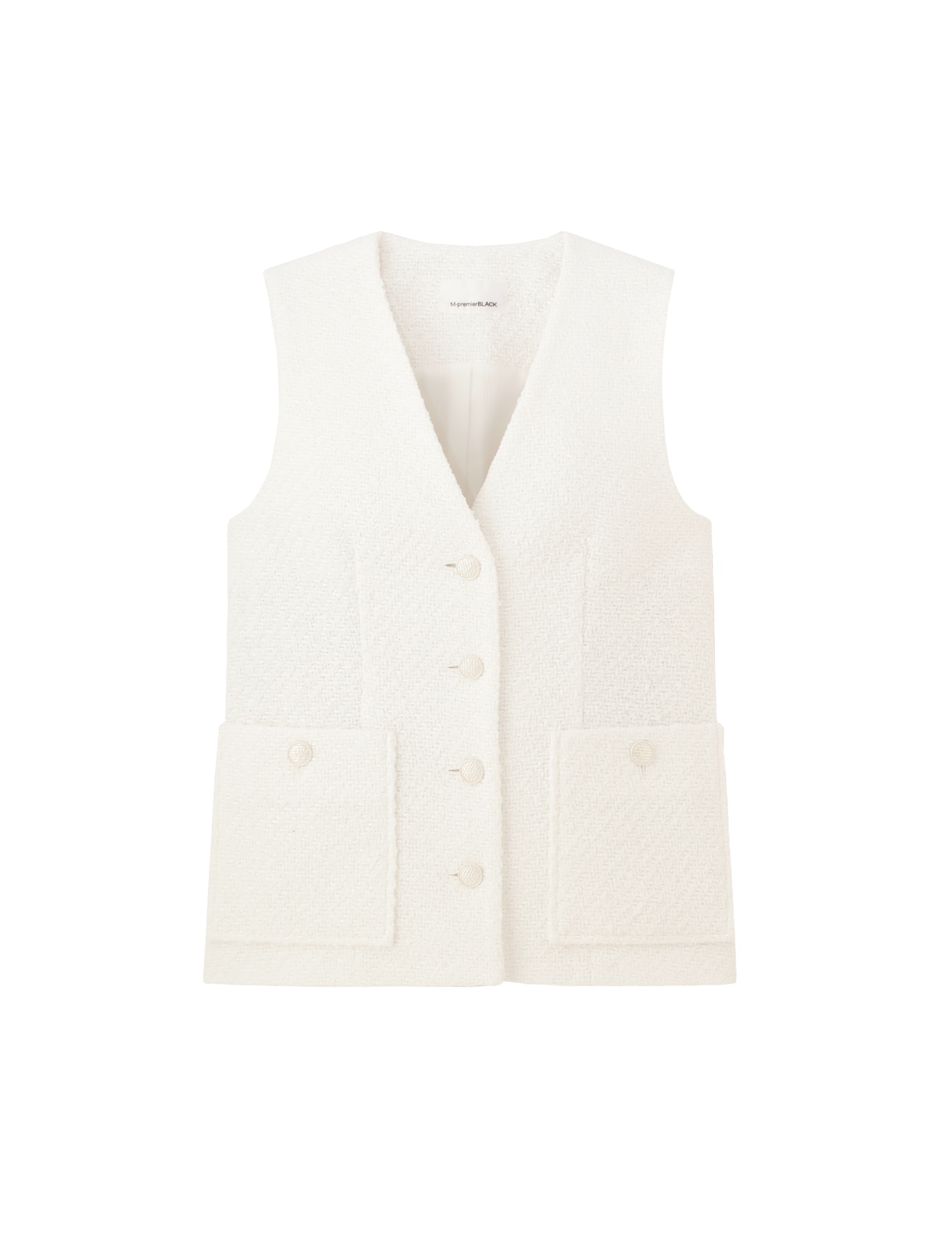 スラリットヤーンツイードVネックジレ