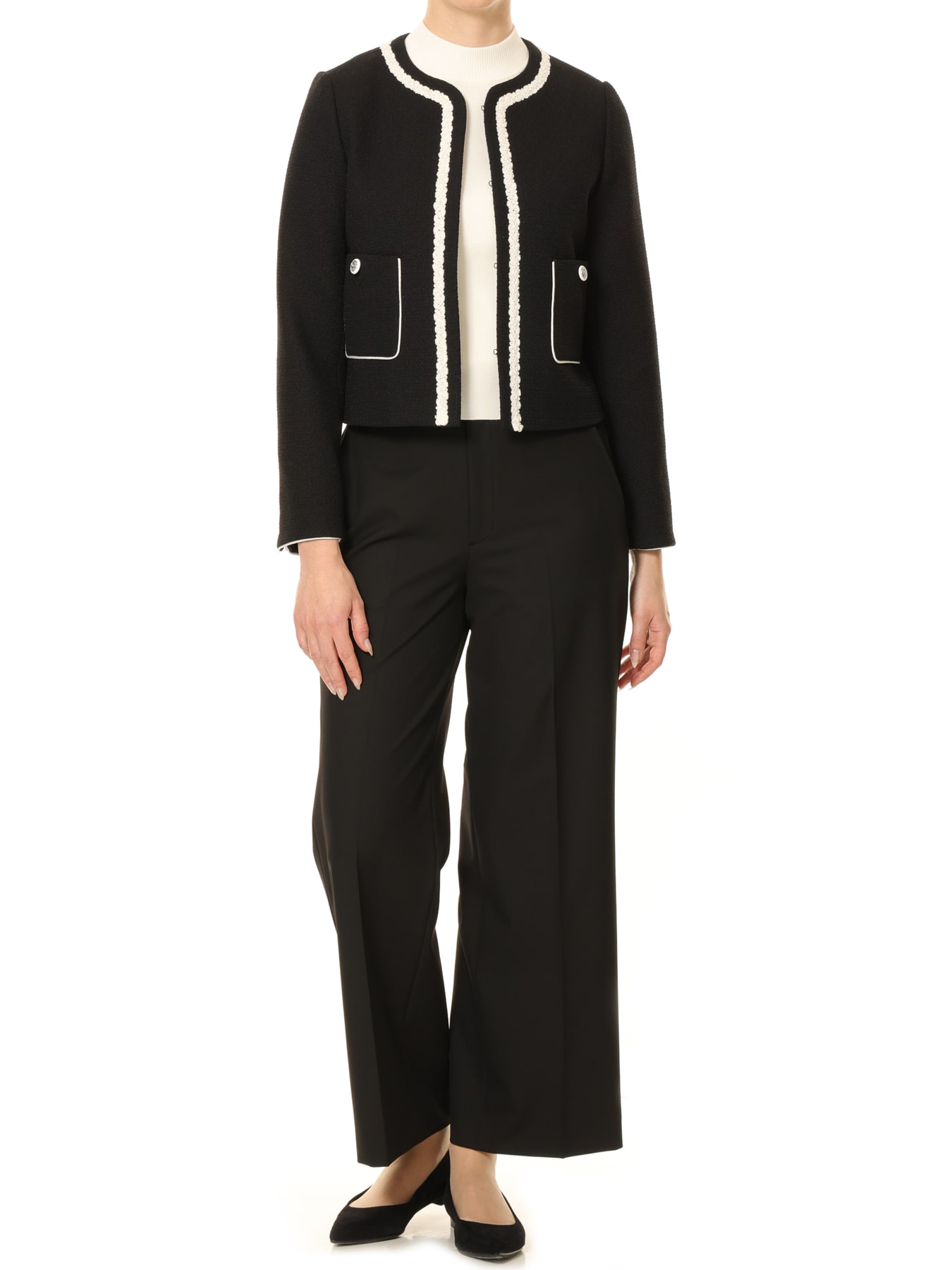 ブレードパイピングノーカラージャケット