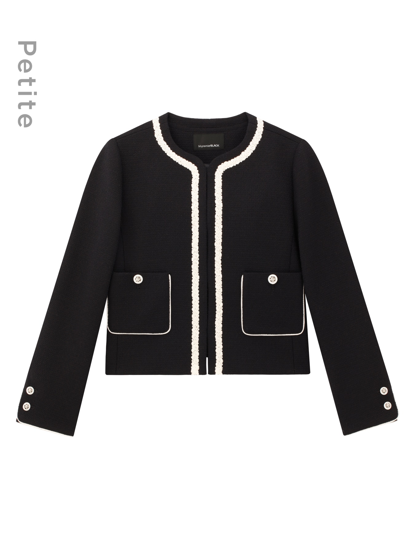 ブレードパイピングノーカラージャケット