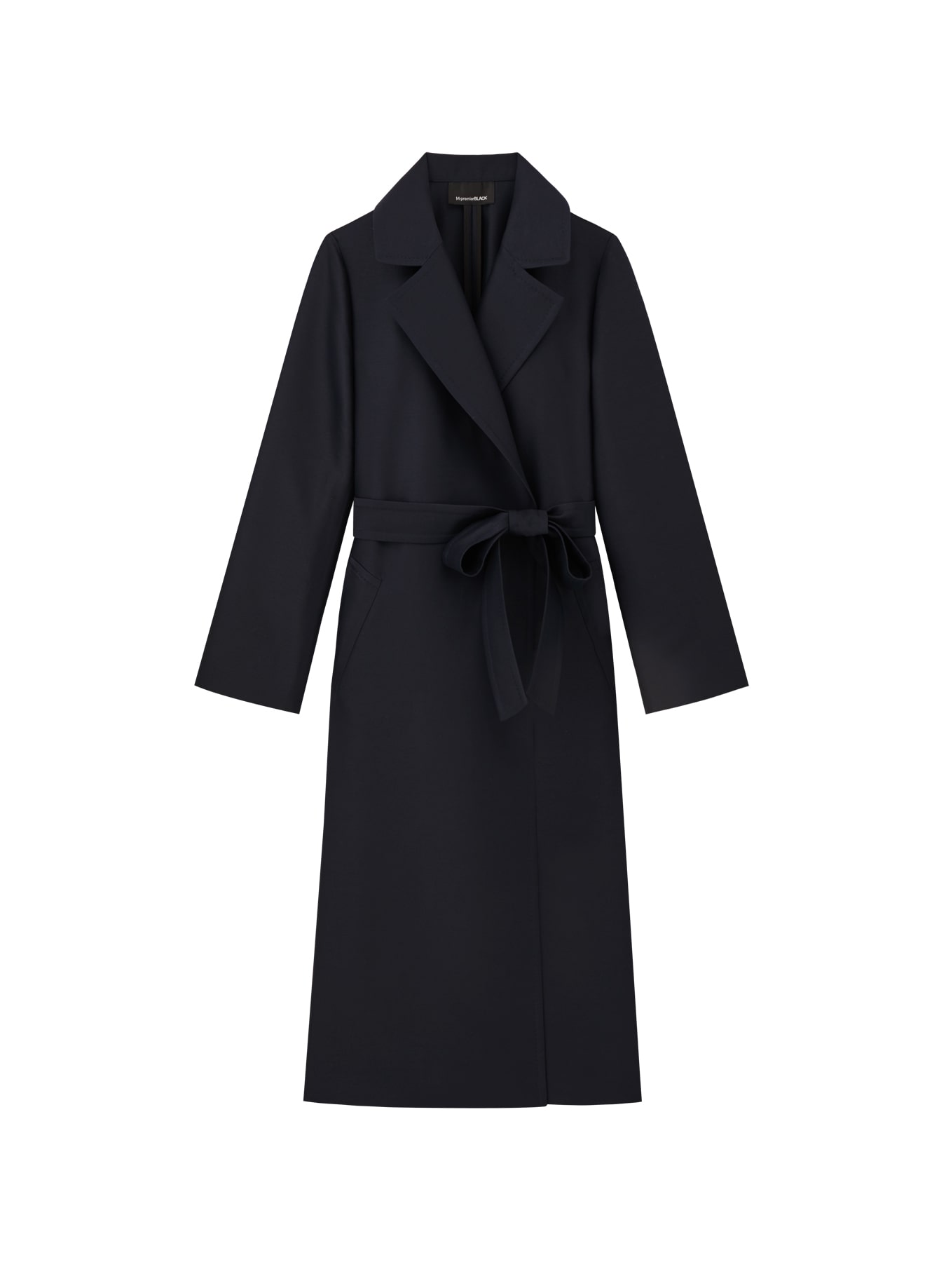 シルクウールツイルテーラードロングコート: M-premierBLACK公式通販