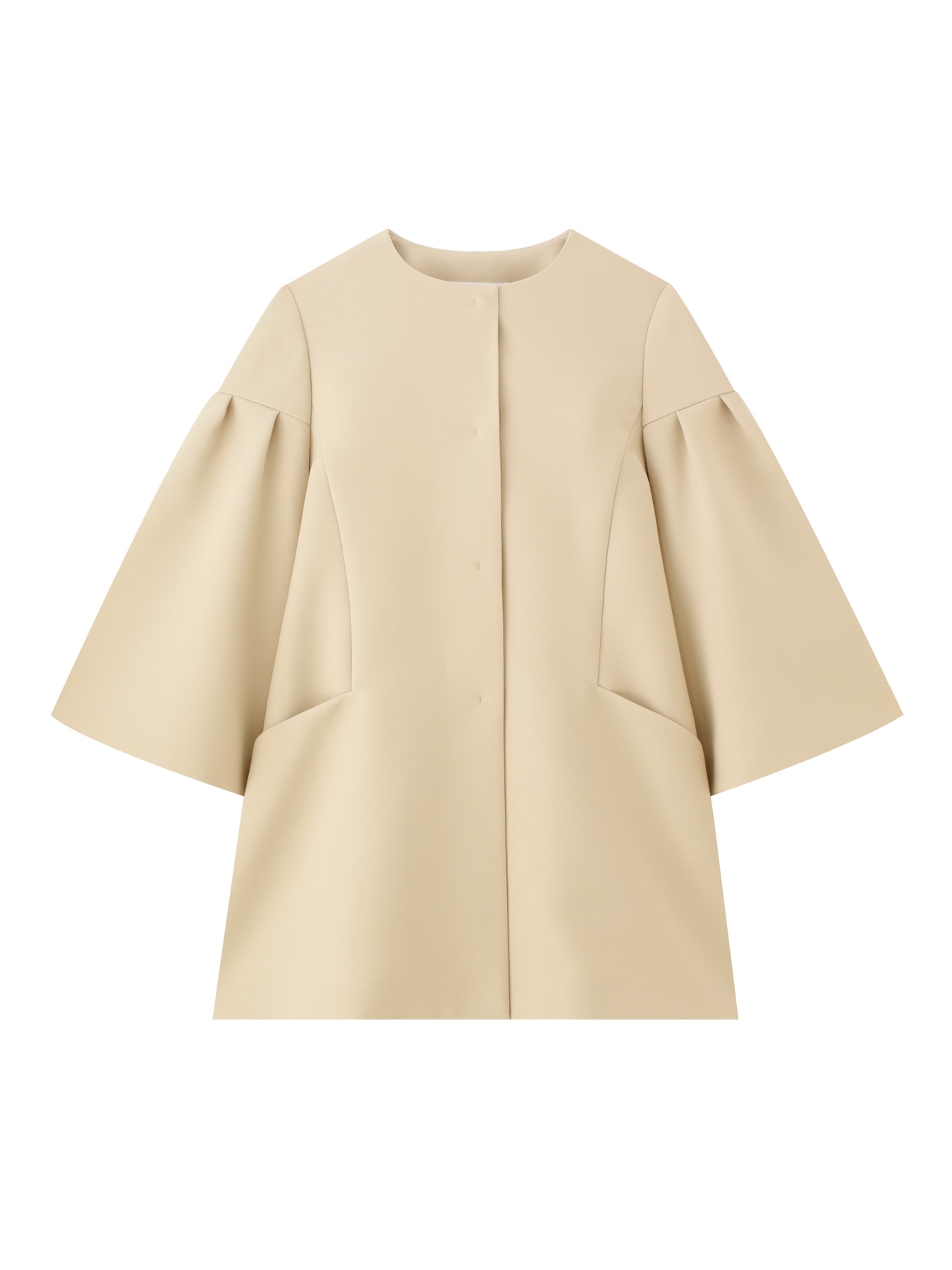 トリプルクロスジョーゼットボリュームスリーブコート