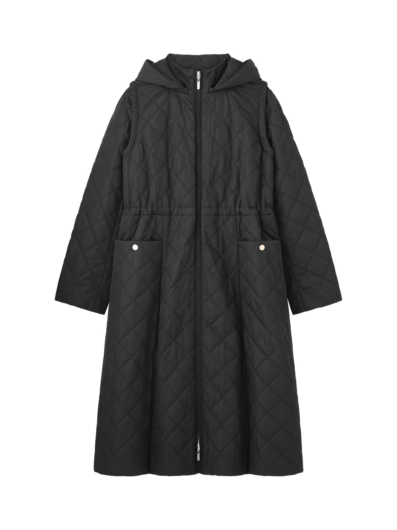 4WAYキルティングロングコート