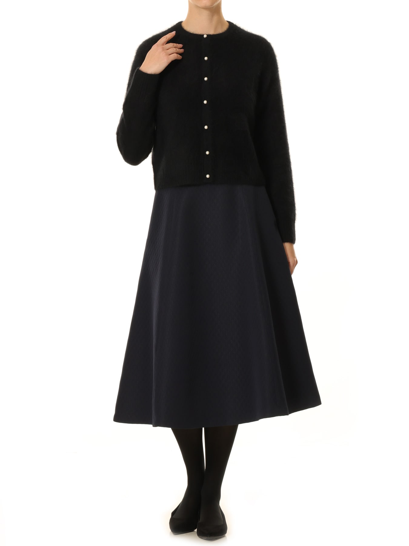 キルティングジャガードフレアスカート