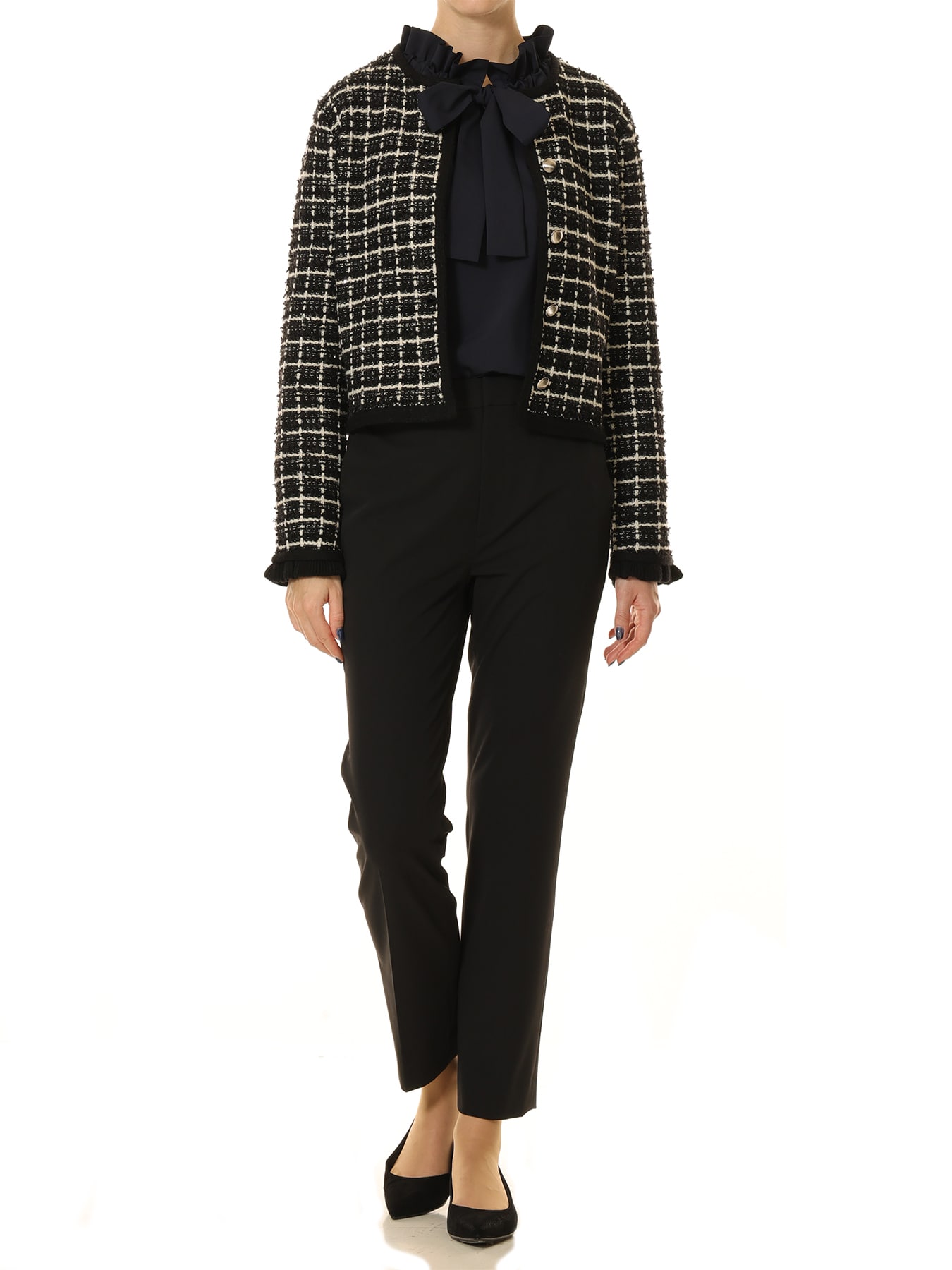 ツイードニットジャケット