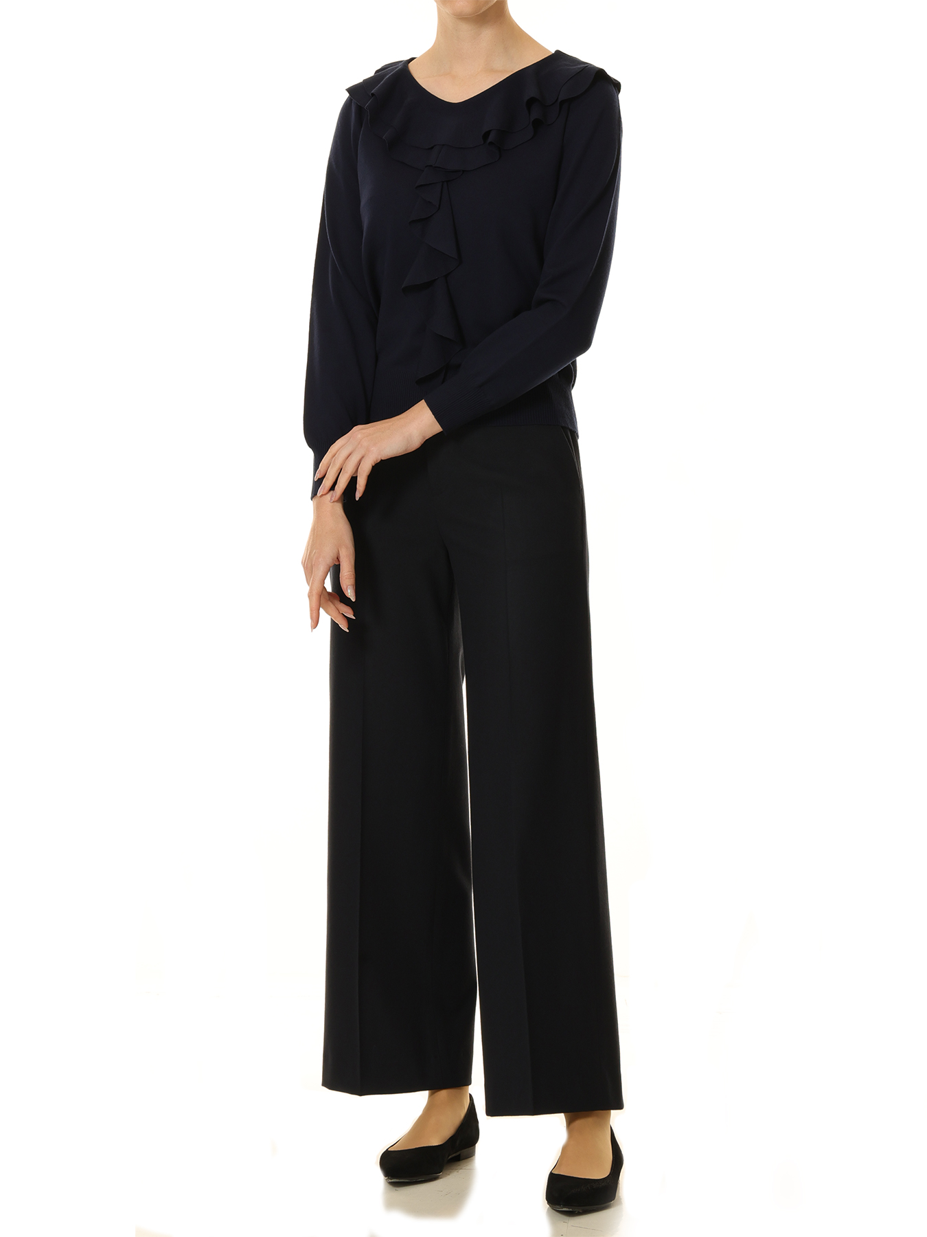 ラッフルフリルニットプルオーバー