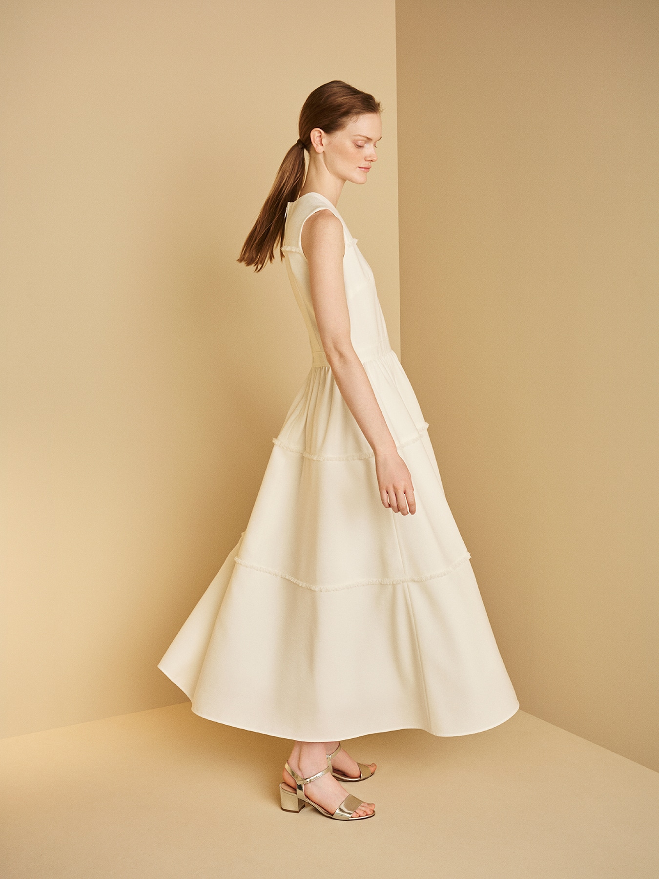 リネンライクフリンジワンピース