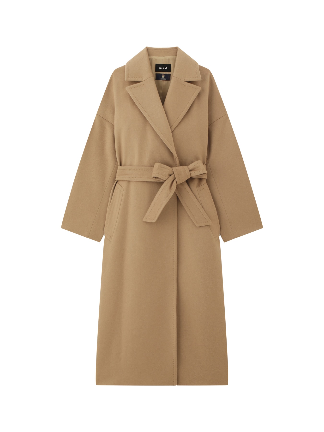 カシミヤロングラップコート