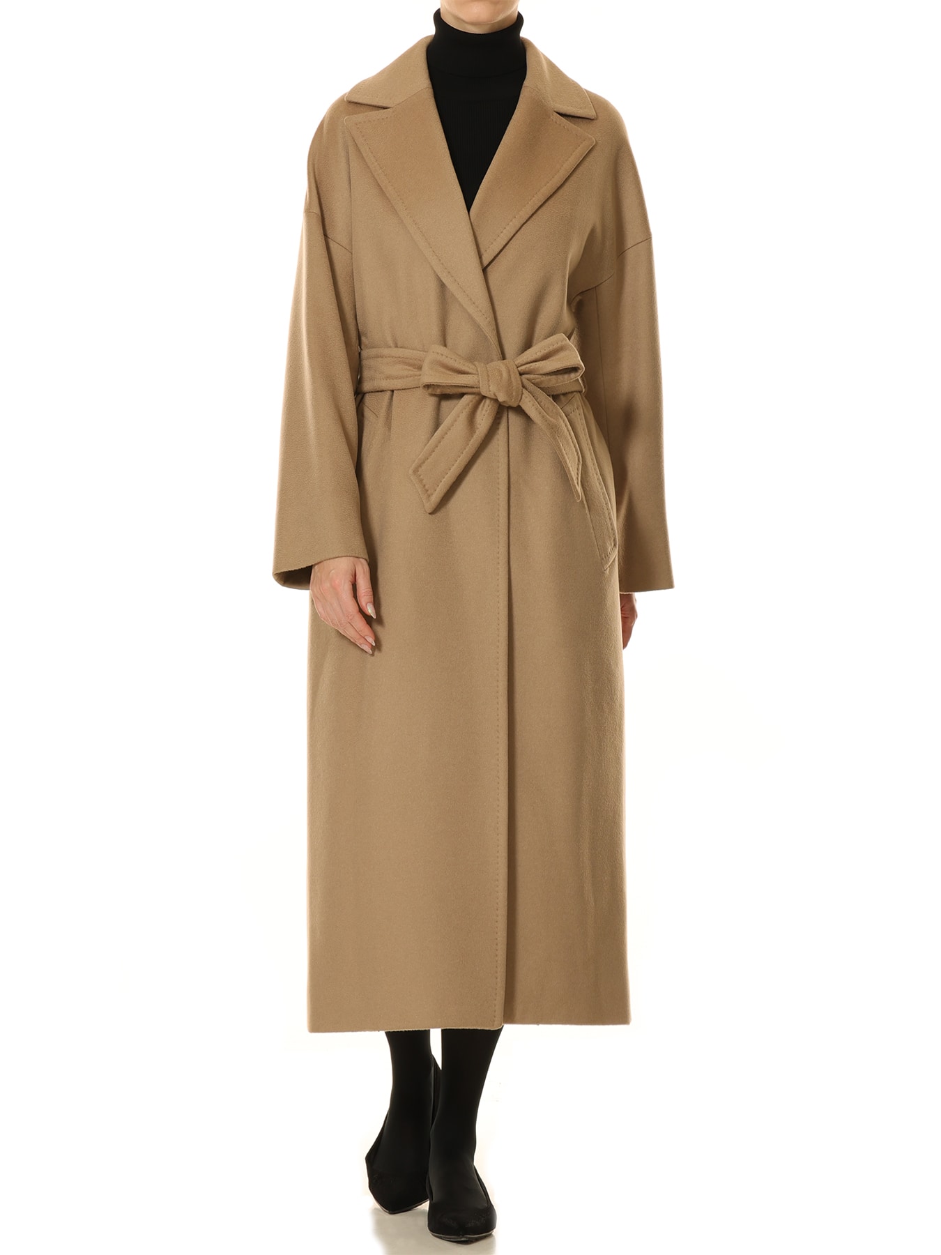 カシミヤロングラップコート