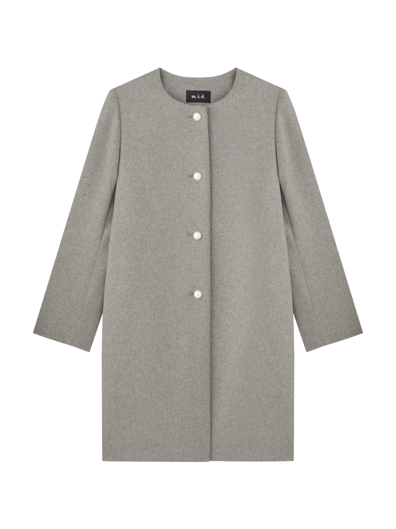ウールカシミヤパールボタンミドルコート