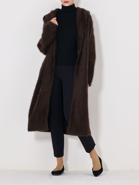 シャギーニットフーディカーディガン