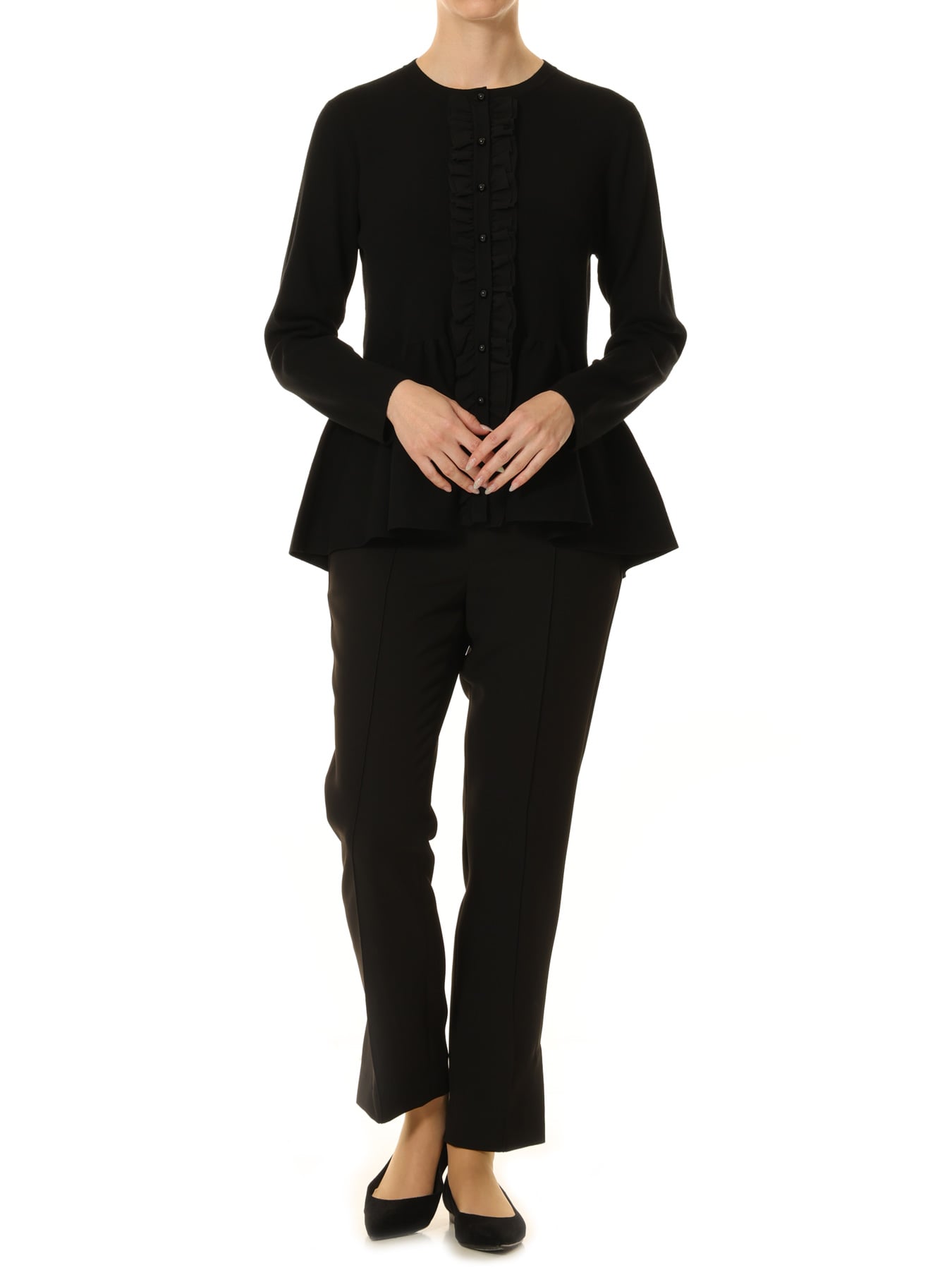 チュールフリルペプラムニット