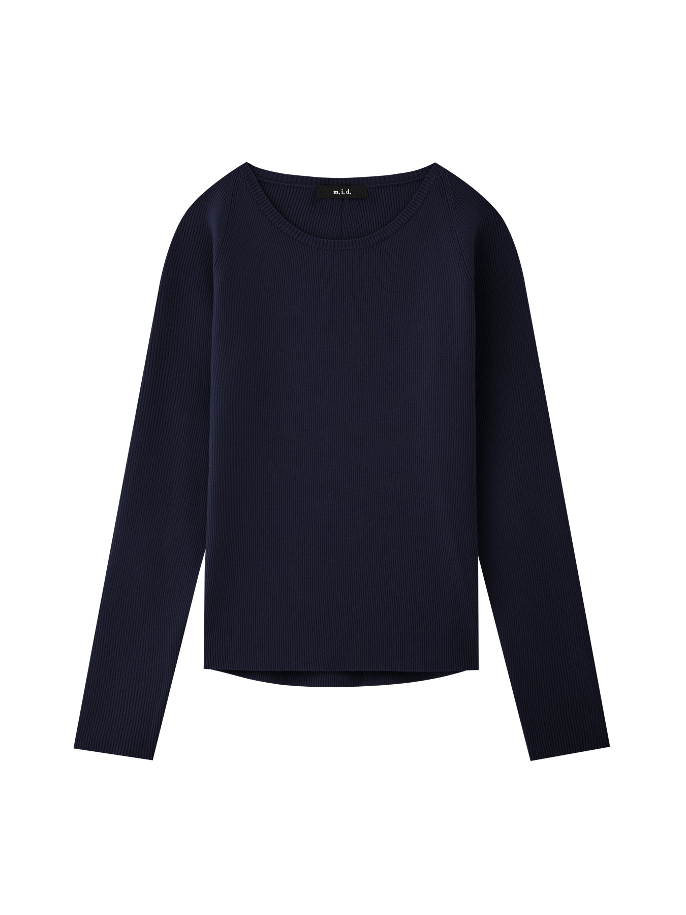 ラウンドネックリブニットプルオーバー