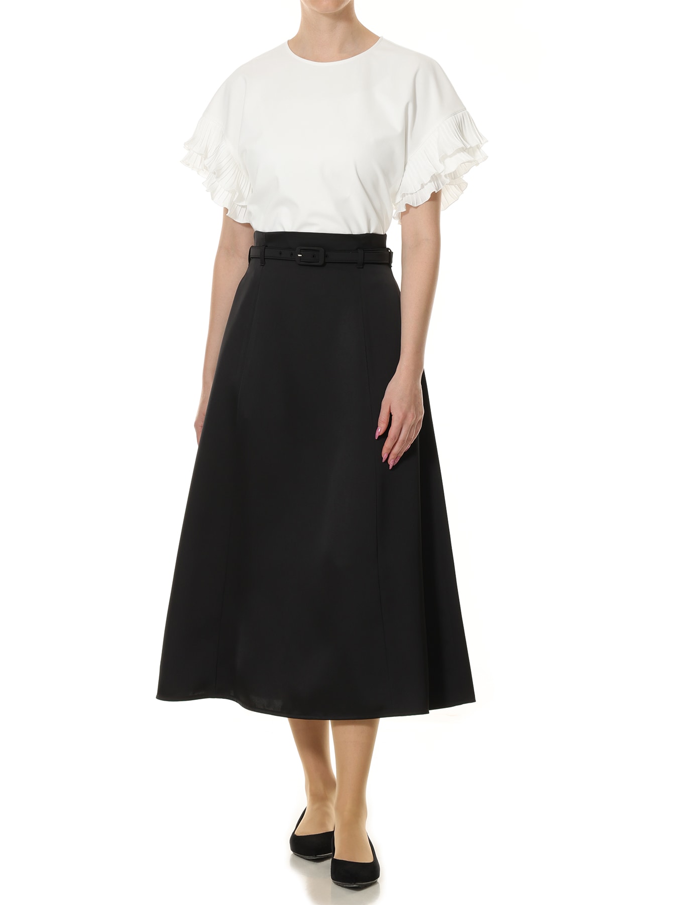 プリーツスリーブカットソー