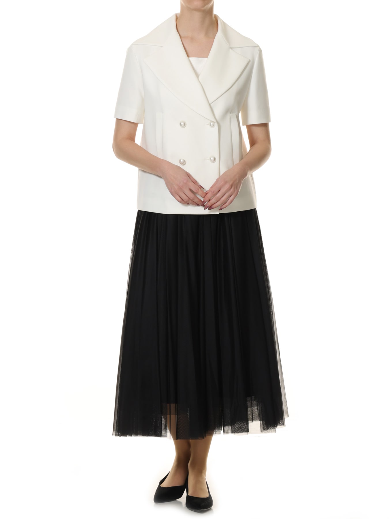 パールボタンダブルブレストジャケット