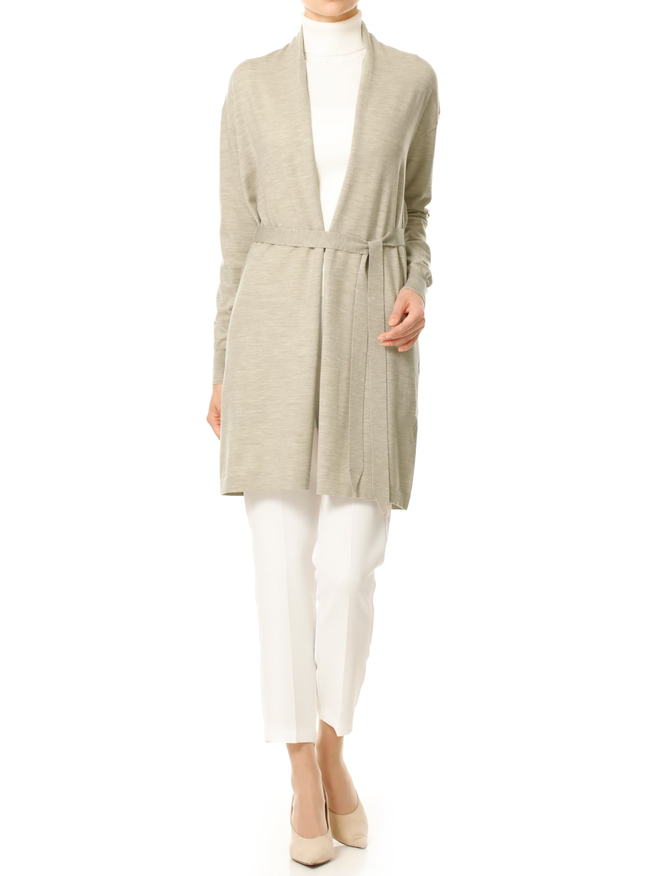 CARIAGGI ベルテッドロングカーディガン