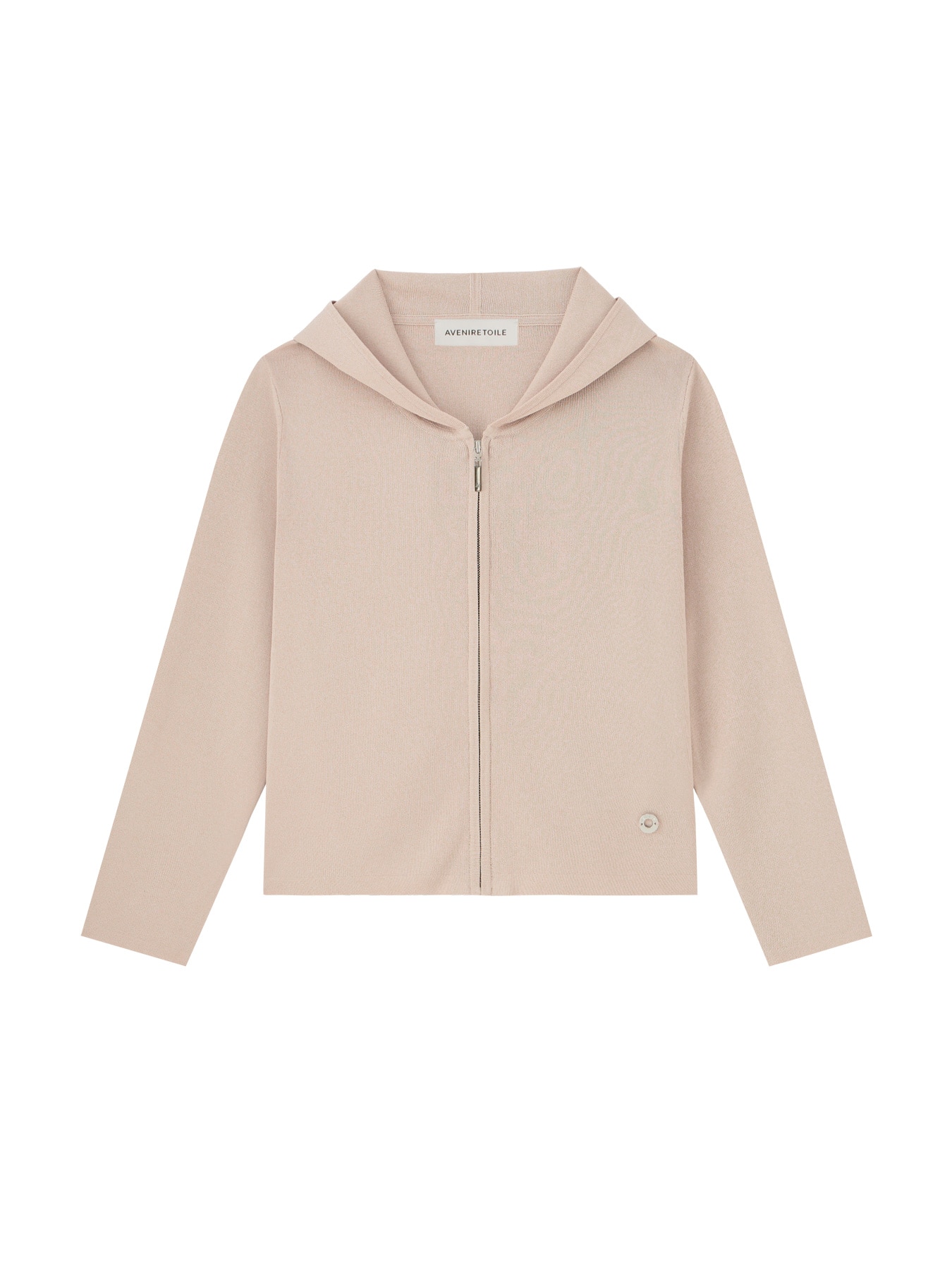 七分袖ジップアップニットパーカー