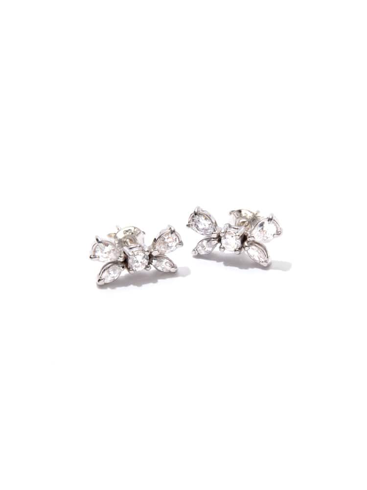 リボンジルコニアピアス