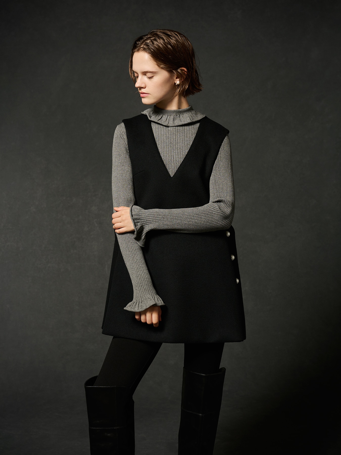 Super170’sウールビーバーサイドパールジレ