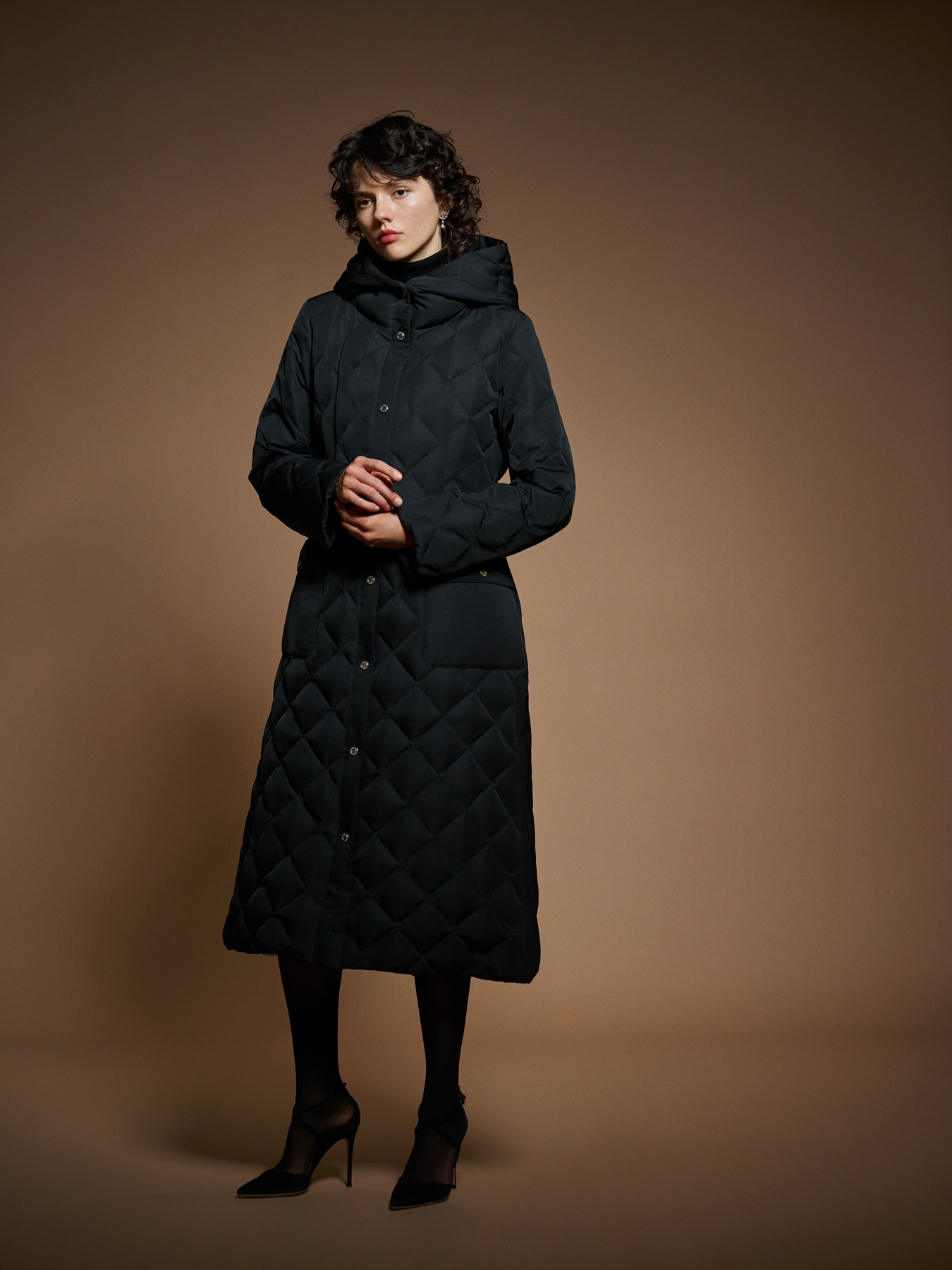 ダイヤキルトロングダウンコート