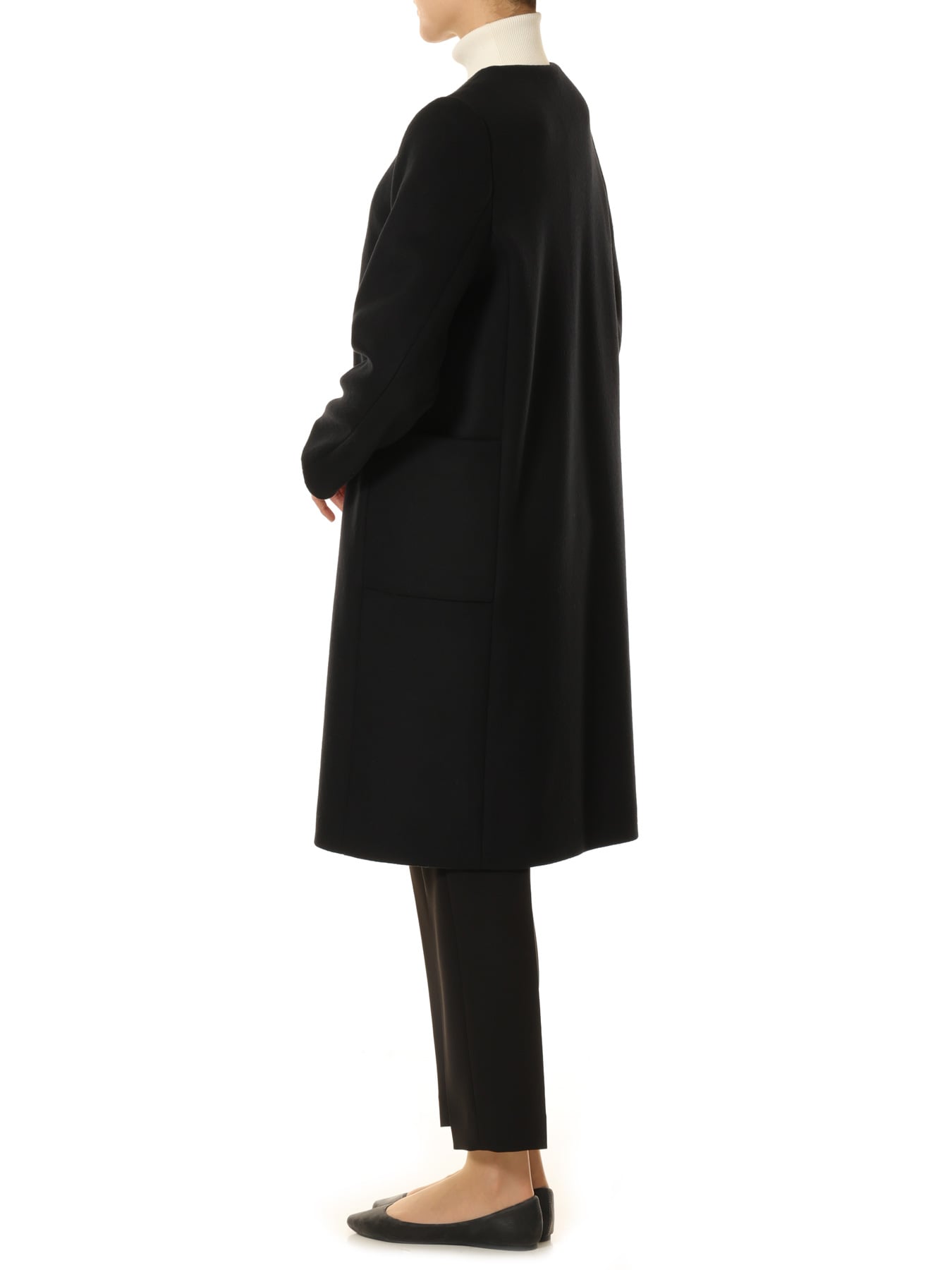 nesessaire anatelier パールボタン バックプリーツ コート ダブル パールボタン カシミヤ混ウール コート le reve vaniller 全3色