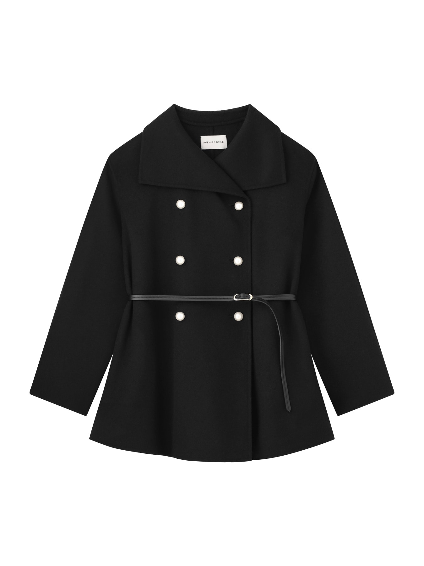 Super170'sパールボタンベルテッドコート