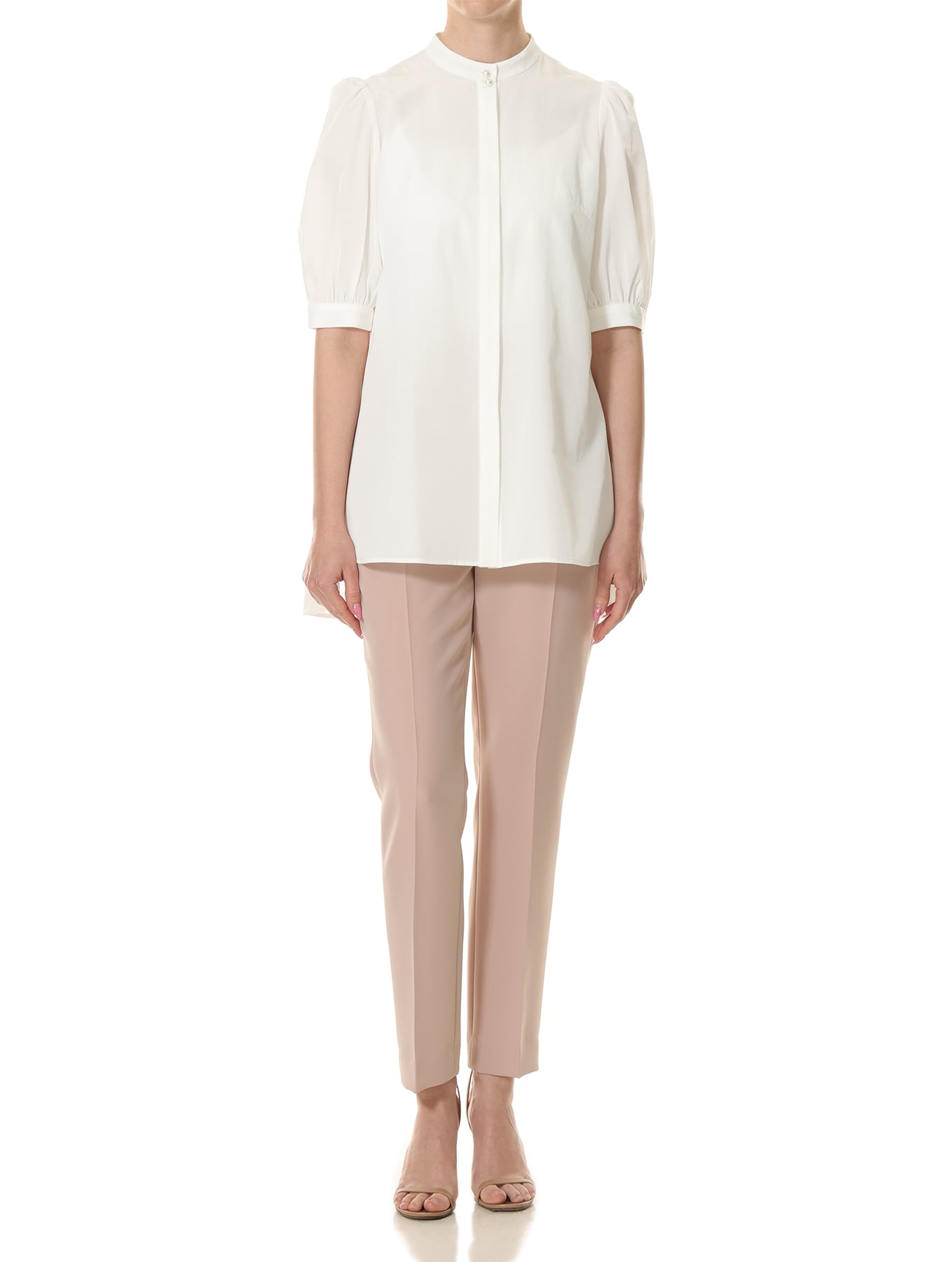 バックギャザーパフスリーブブラウス