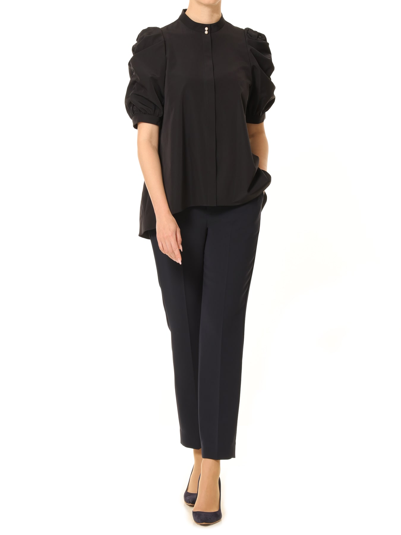 シャーリングパフスリーブブラウス