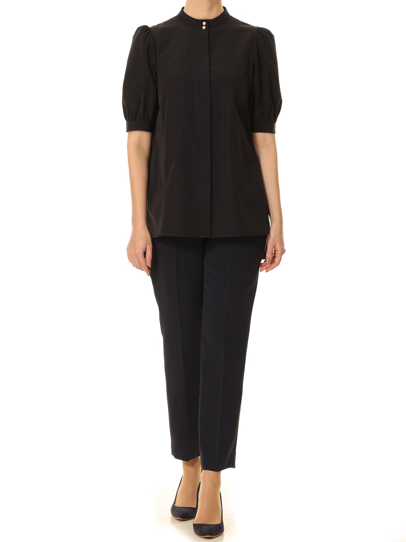 バックギャザーパフスリーブブラウス