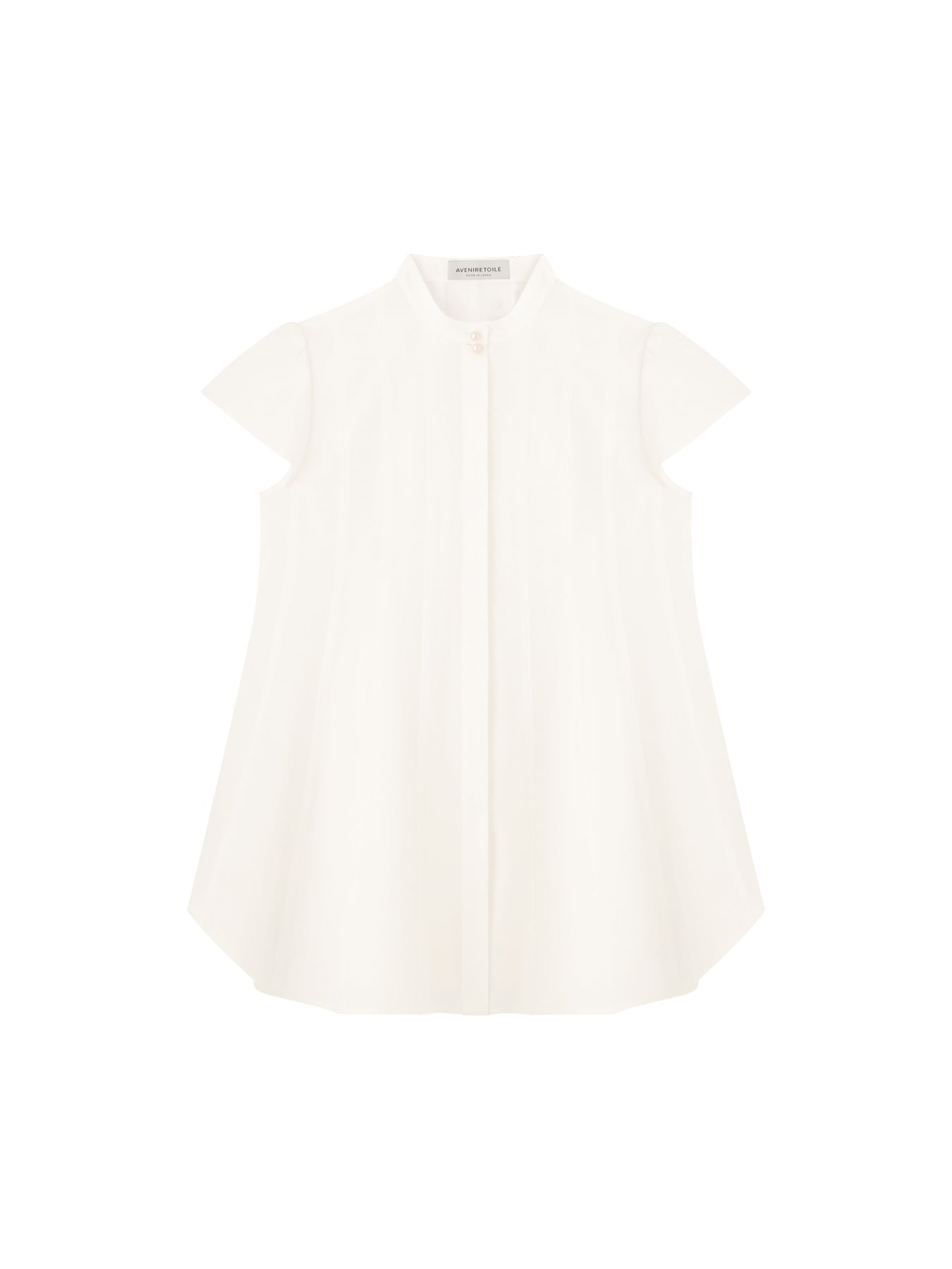 ピンタックデザインキャップスリーブブラウス