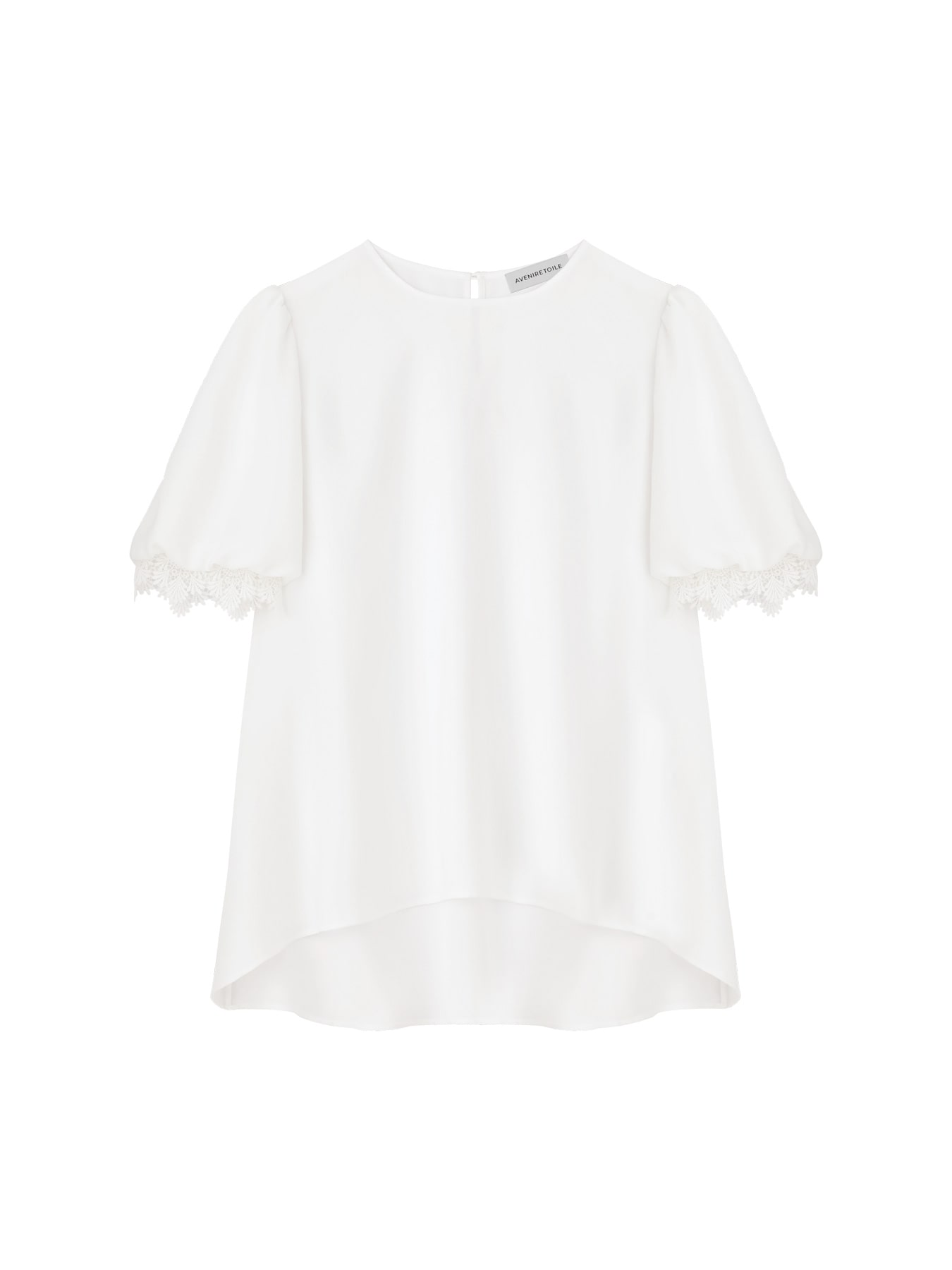 レースパフスリーブフレアブラウス