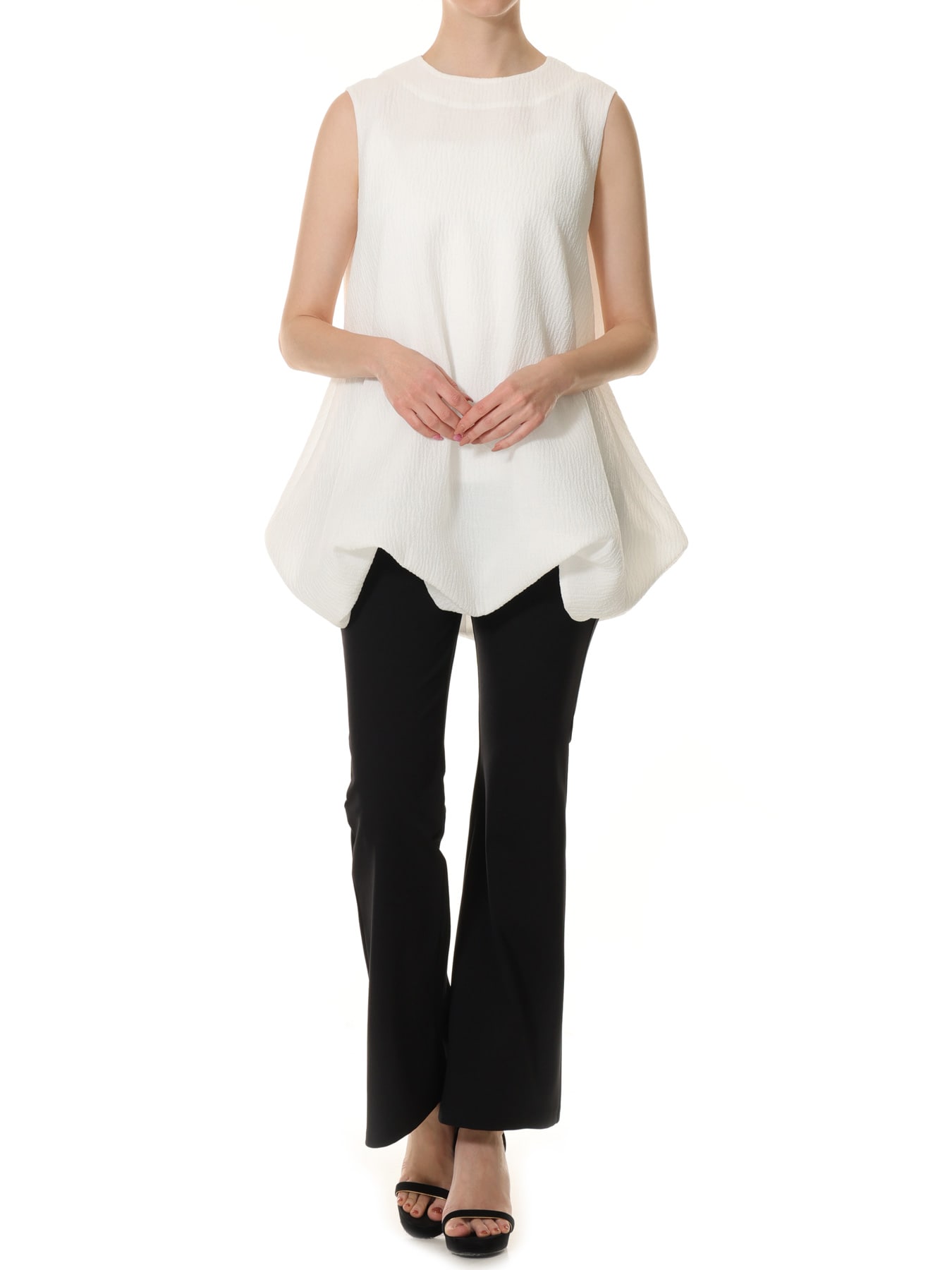 オーガンジージャガードバルーンブラウス