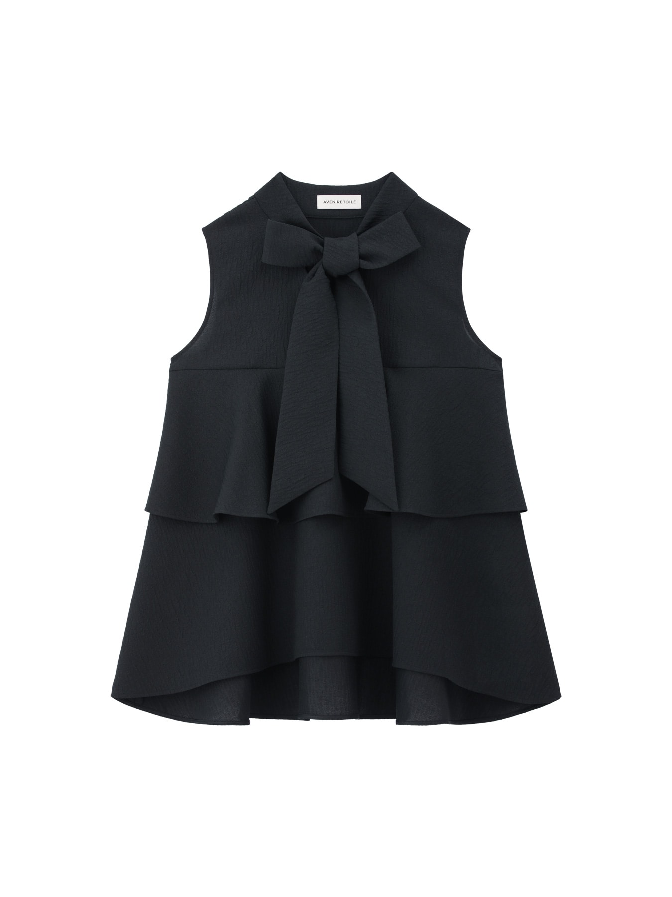 オーガンジージャガードリボンティアードブラウス