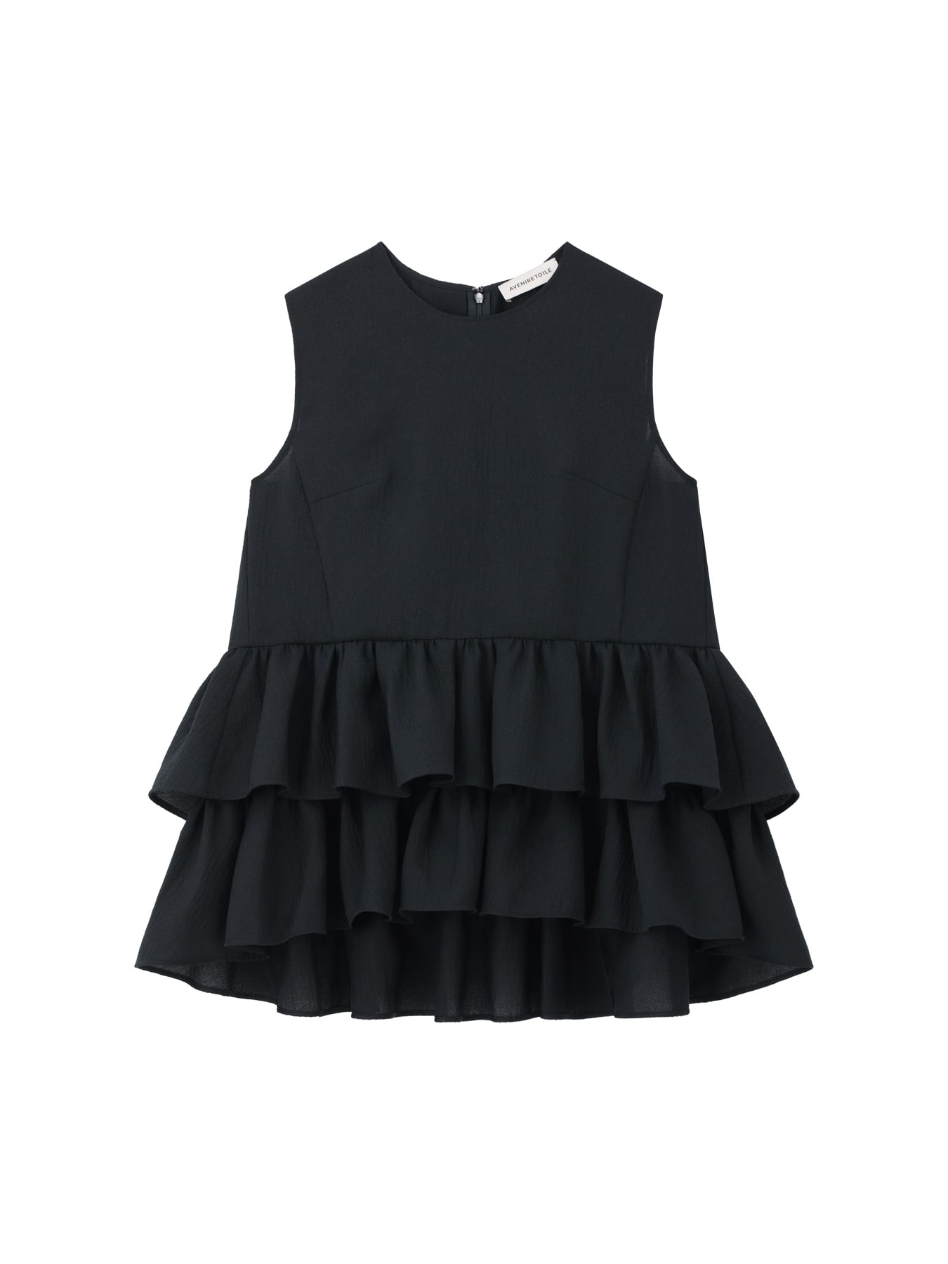 オーガンジージャガードティアードブラウス